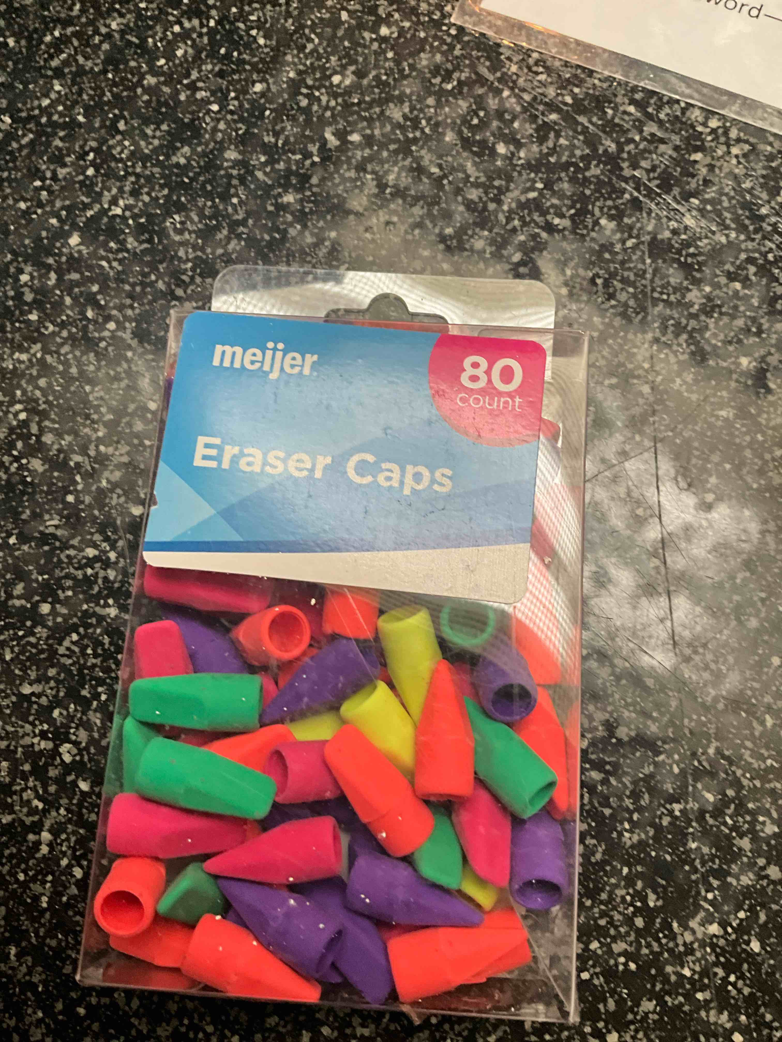 Eraser Caps - Multi Colored - 80 count 