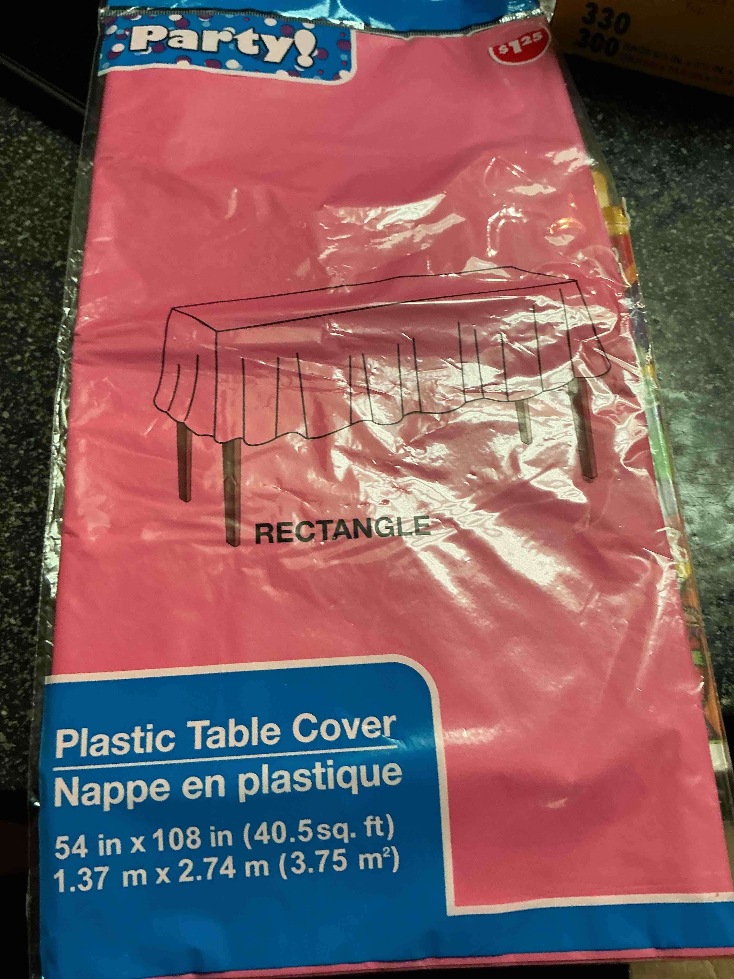 Pink Party Rectangle Plastic Table Cover 54 “ X 108 “ 