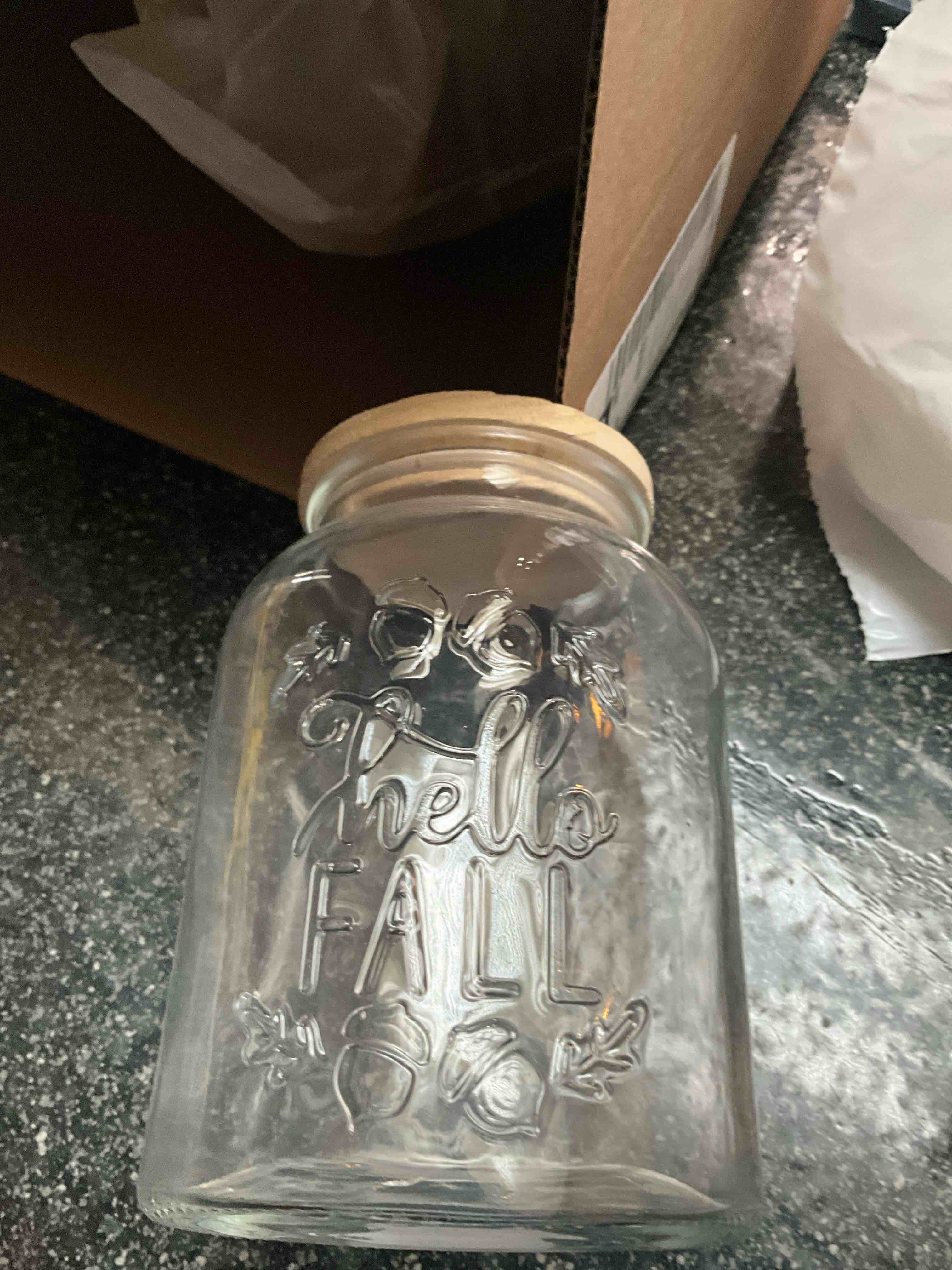 Glass Canister - 40 oz - Hello Fall 