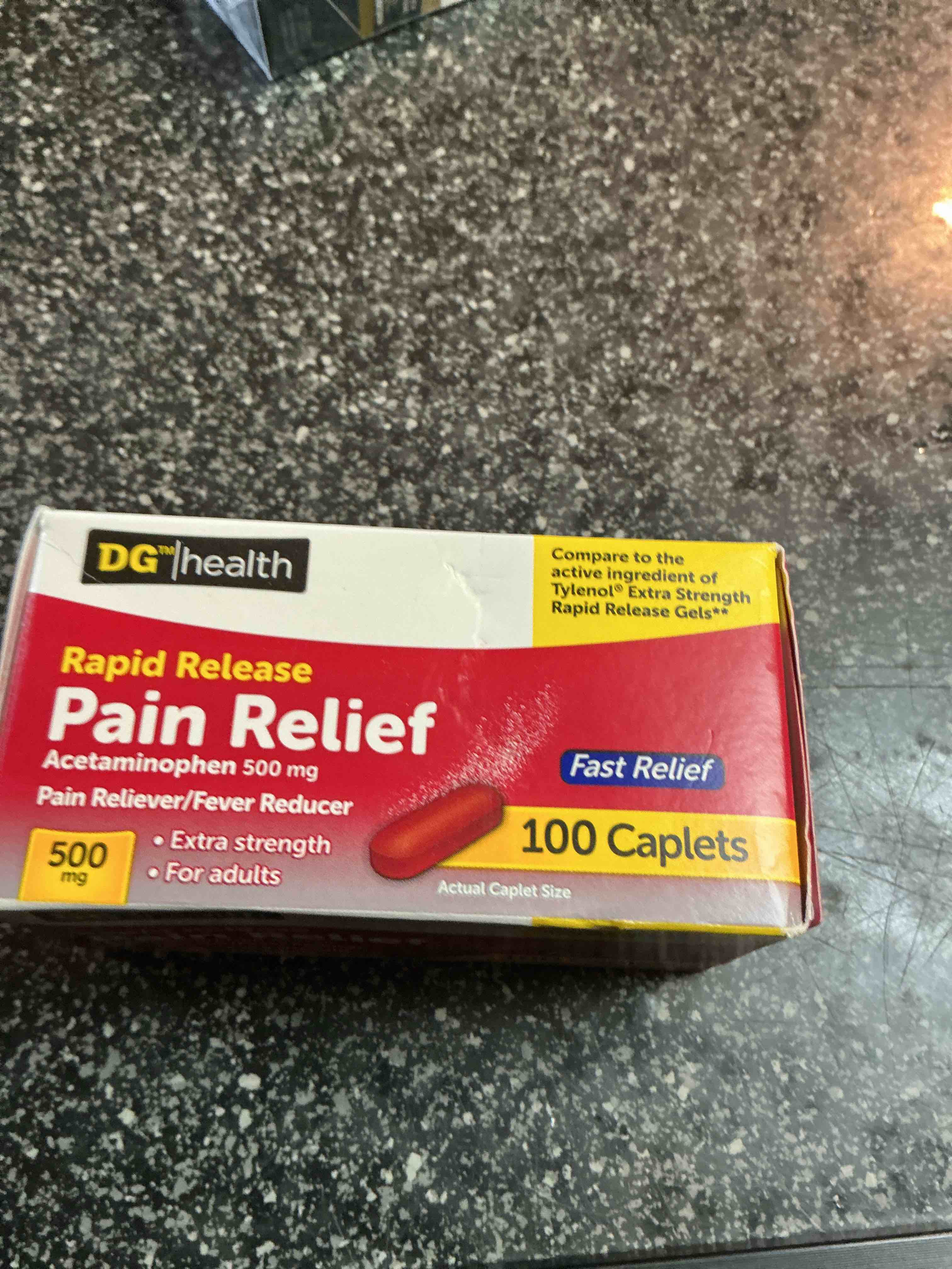 DG Health Rapid Release Pain Relief 100 Caplets 