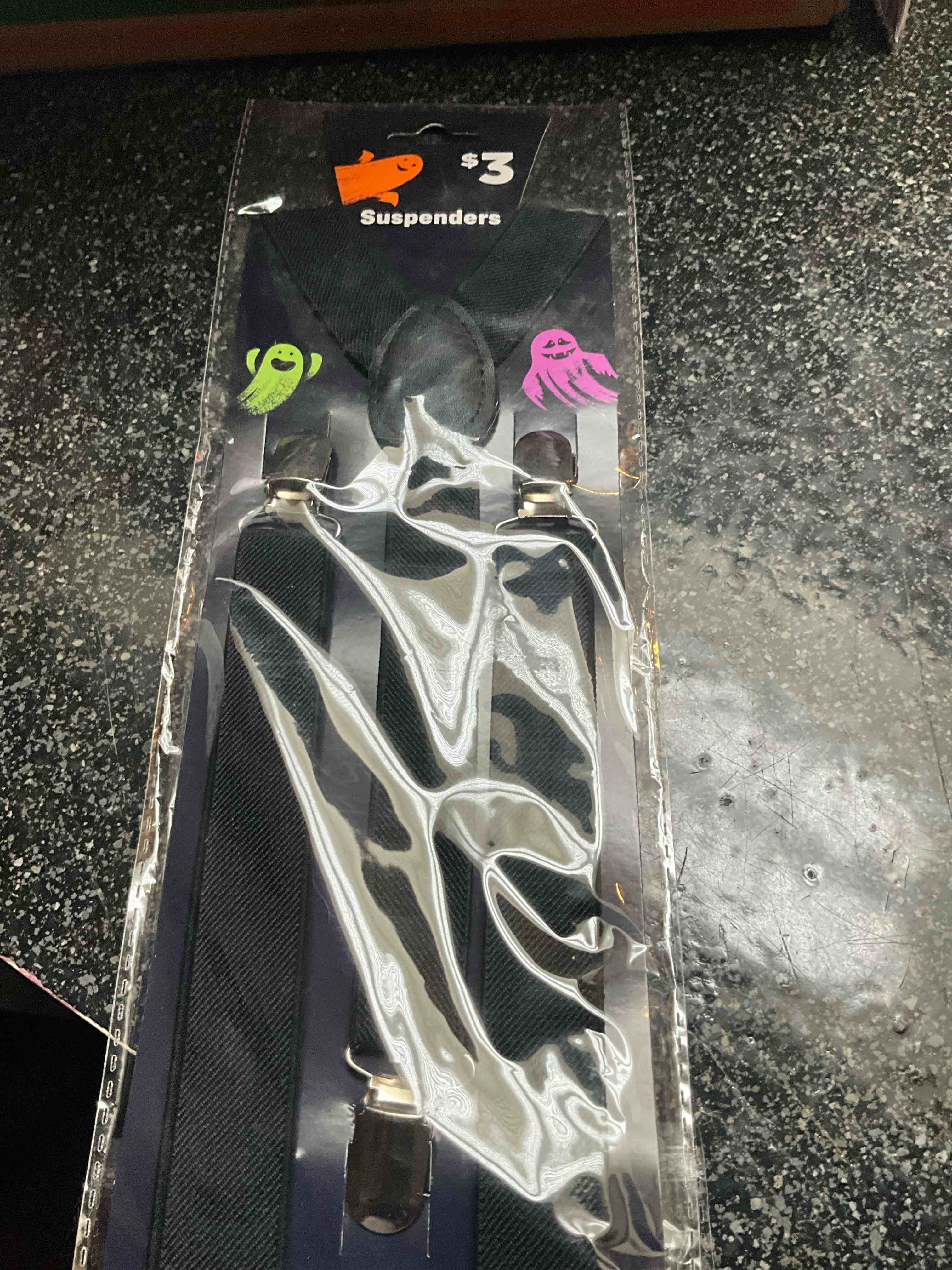 Halloween Costume Black Suspenders 