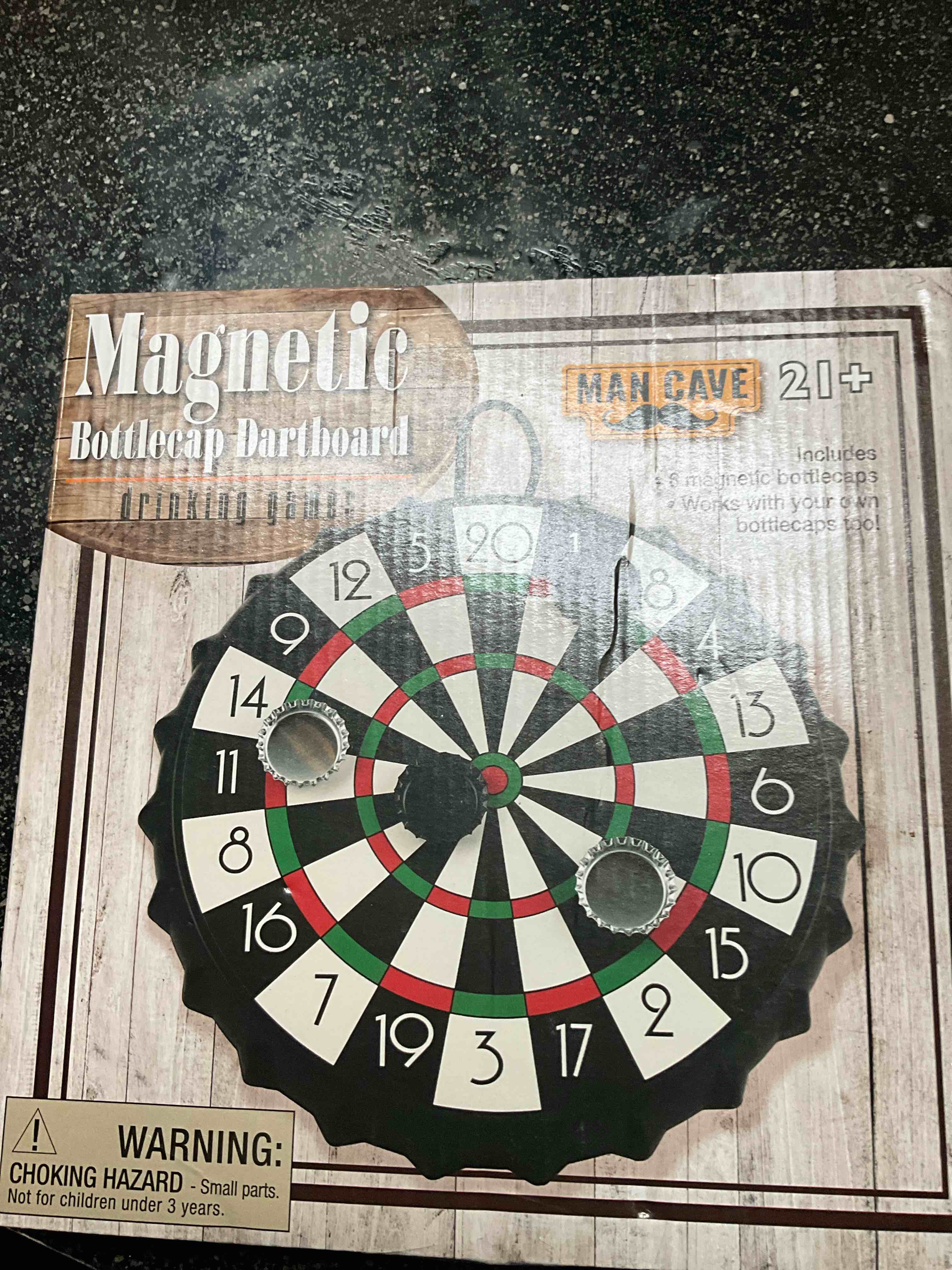 Master Toys & Novelties Red Green Bullseye Magnetic 8.5 inch Acrylic Hanging Dart Bottle Cap Board
