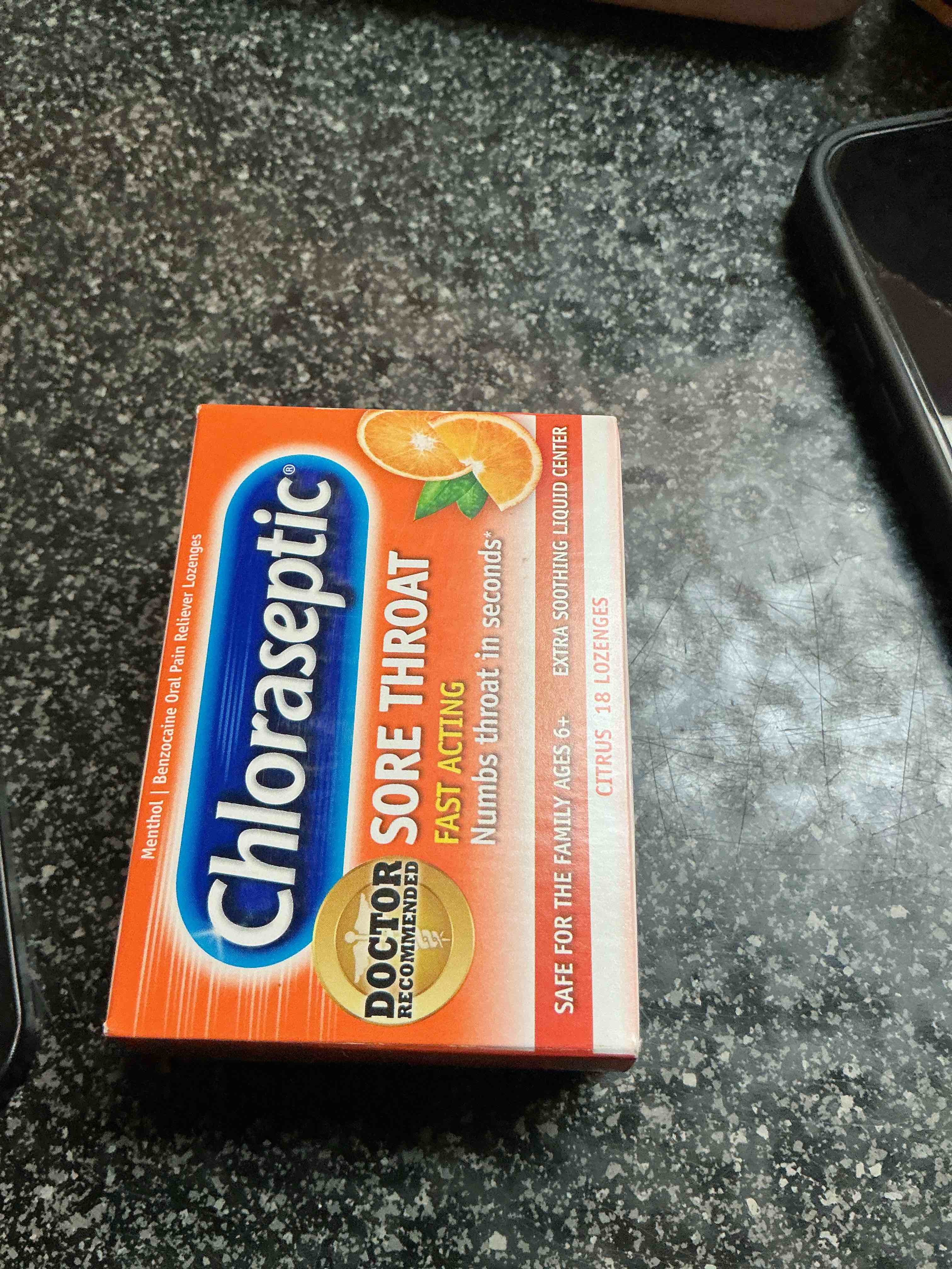 Chloraseptic Sore Throat Fast Acting Numbs Throat in Seconds 18 Lozenges 