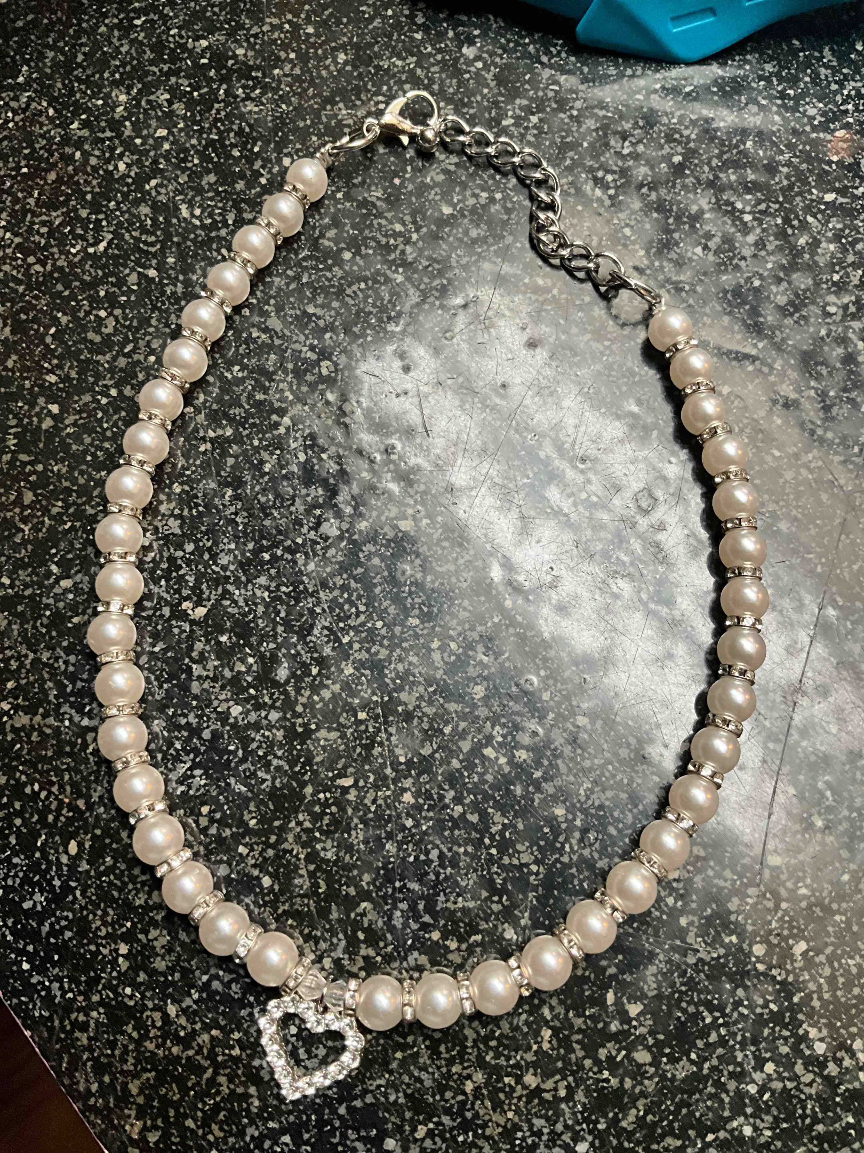 Silver - Jewel & Pearl Necklace 