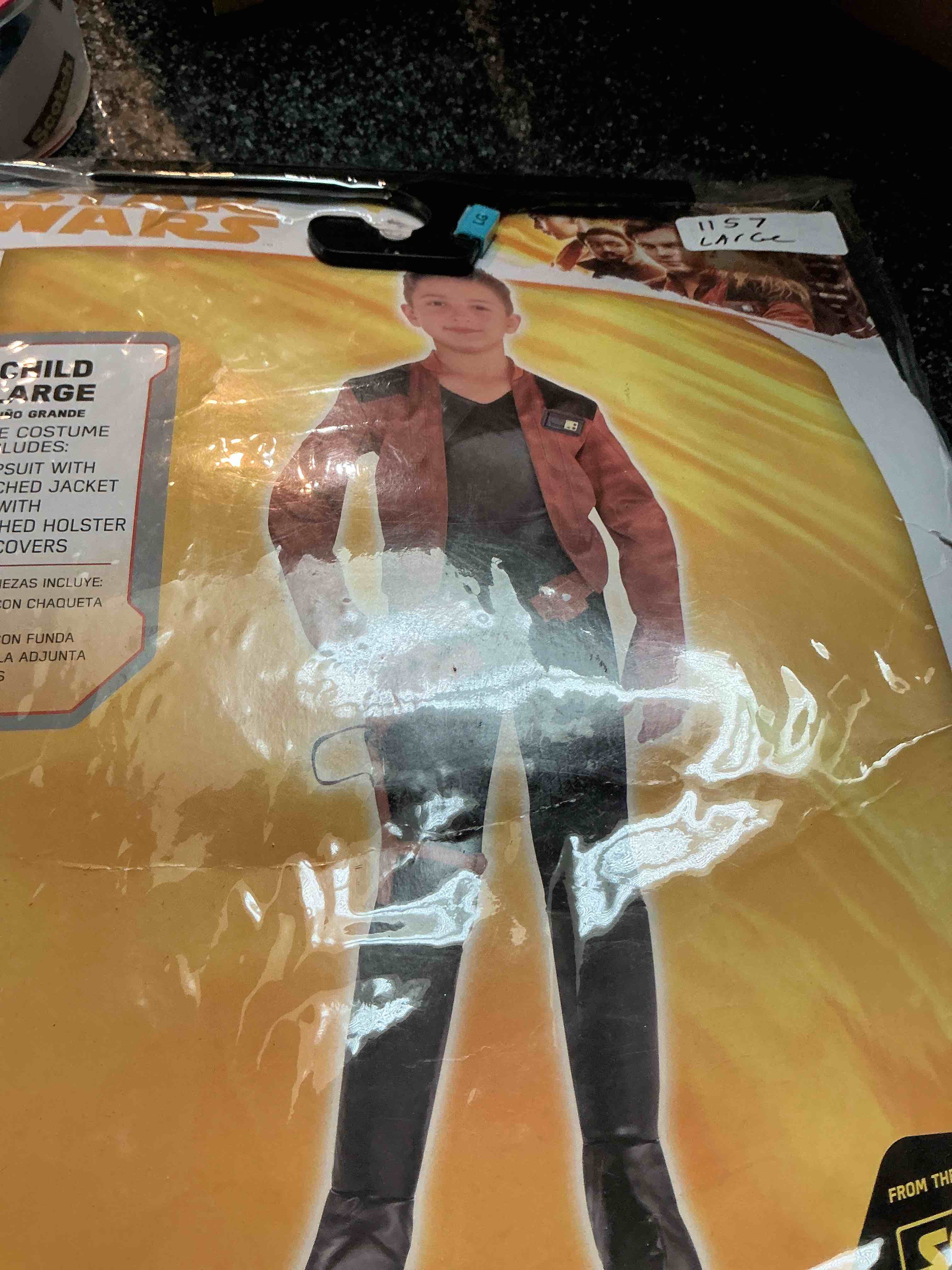 Disney Star Wars Han Solo Costume  Size Child Large 