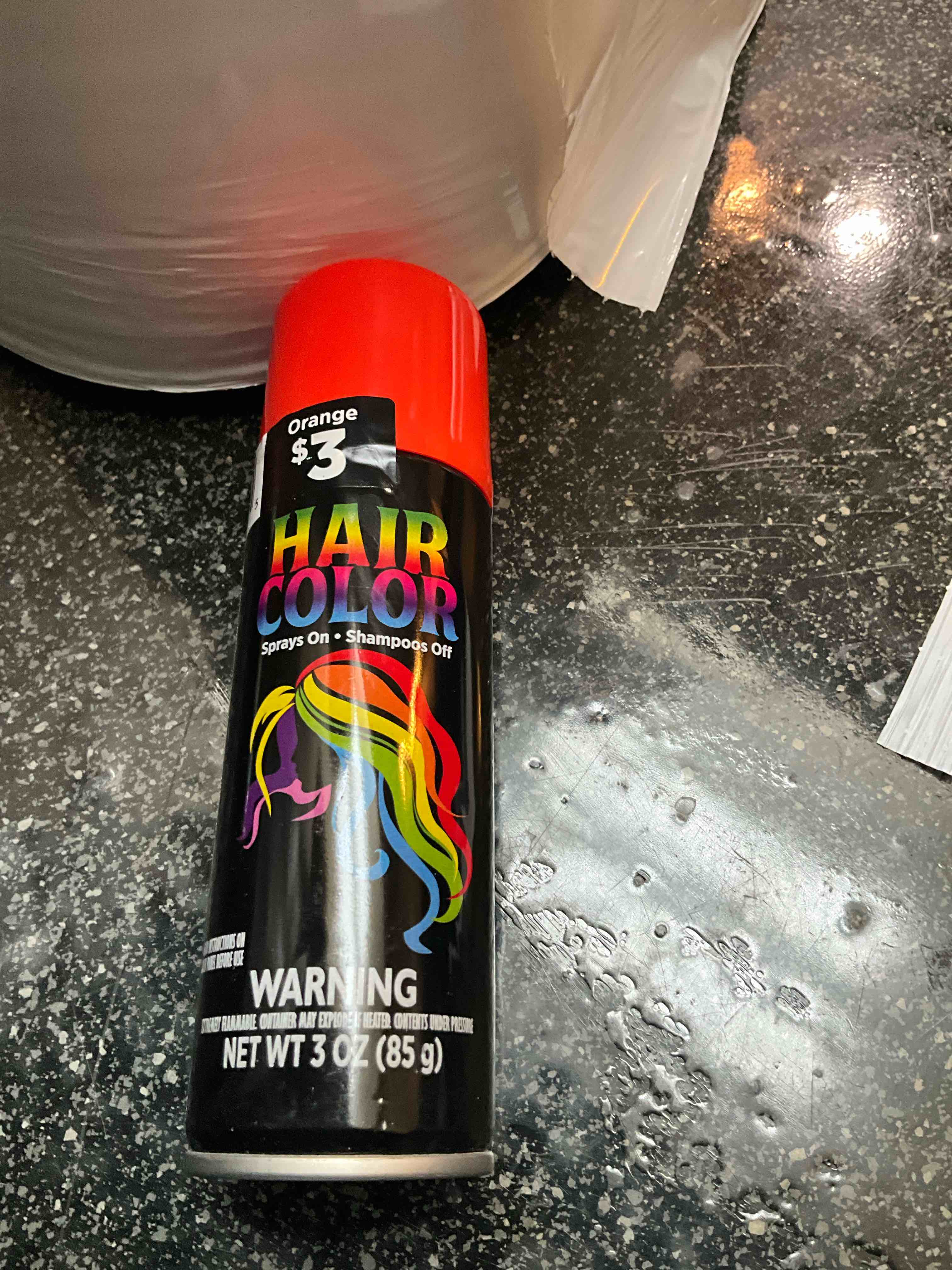 Spray Hair Color - Orange - 3 oz Can 
