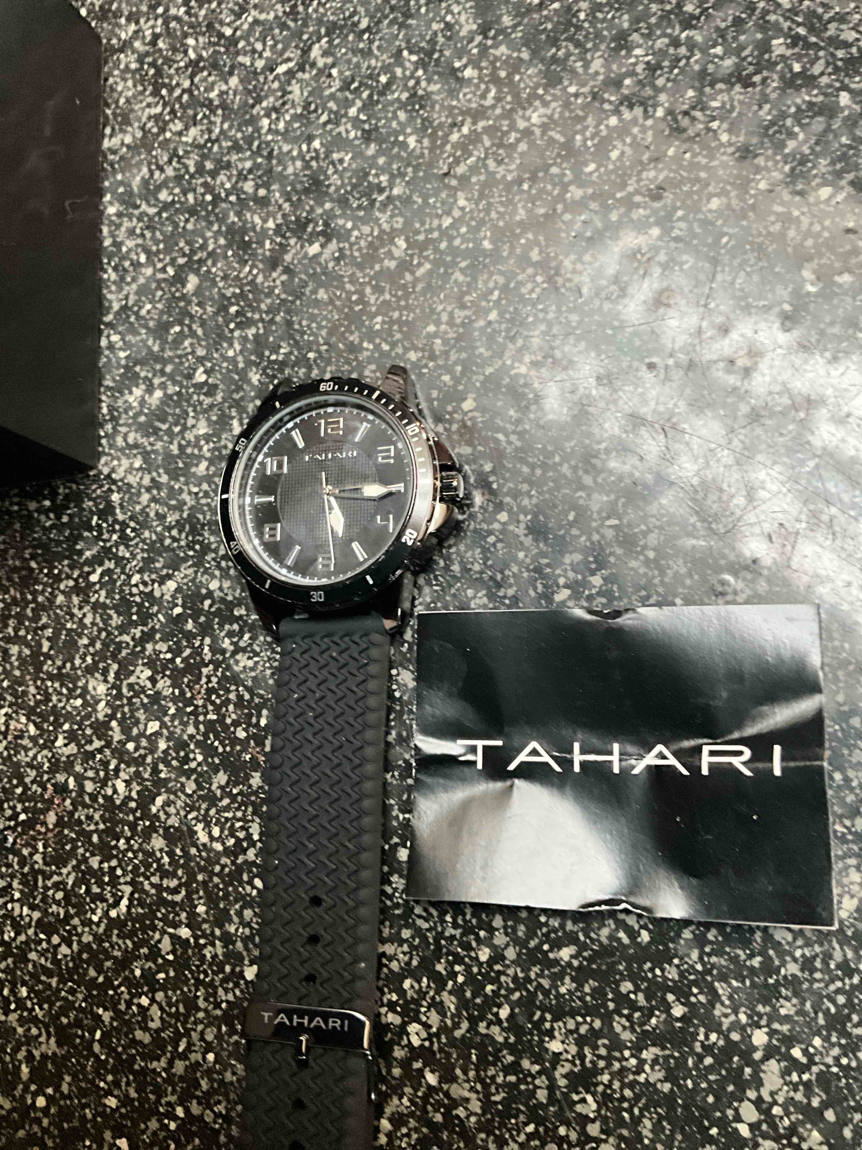 Tahari - Mens - Steel Watch - Black Band 