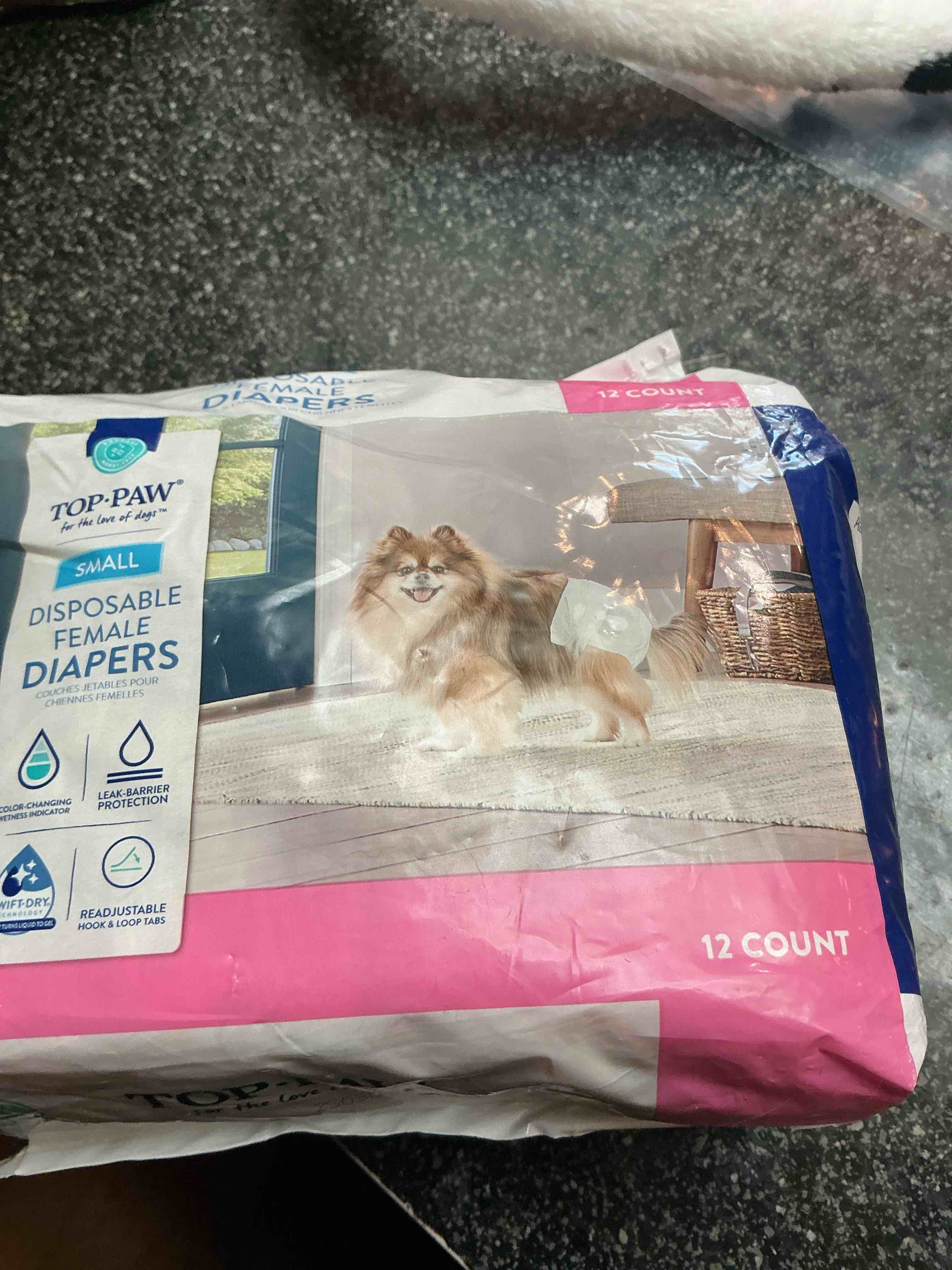 Top Paw - Disposable Female Diapers -  Size S - For Dogs