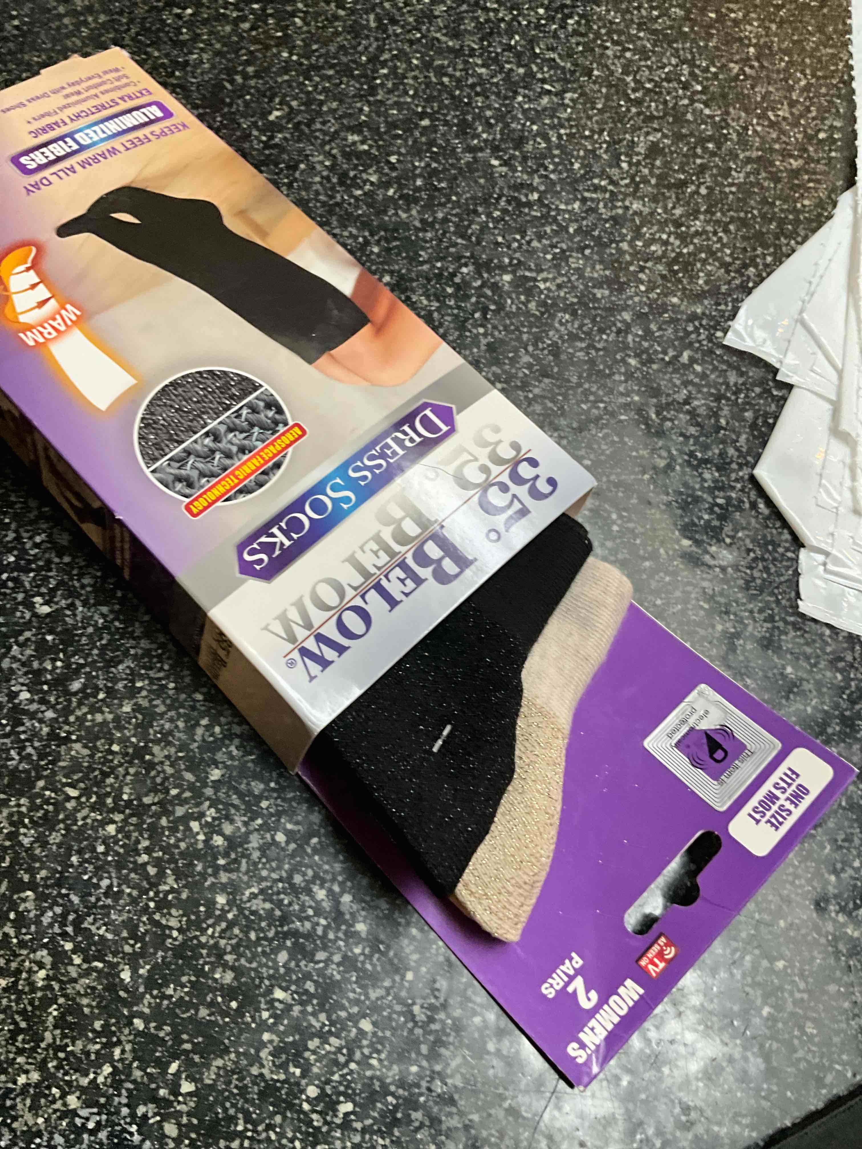 35 Below - Woman’s - Dress Socks - 2 pair - size 5-12 - Gold/Black 