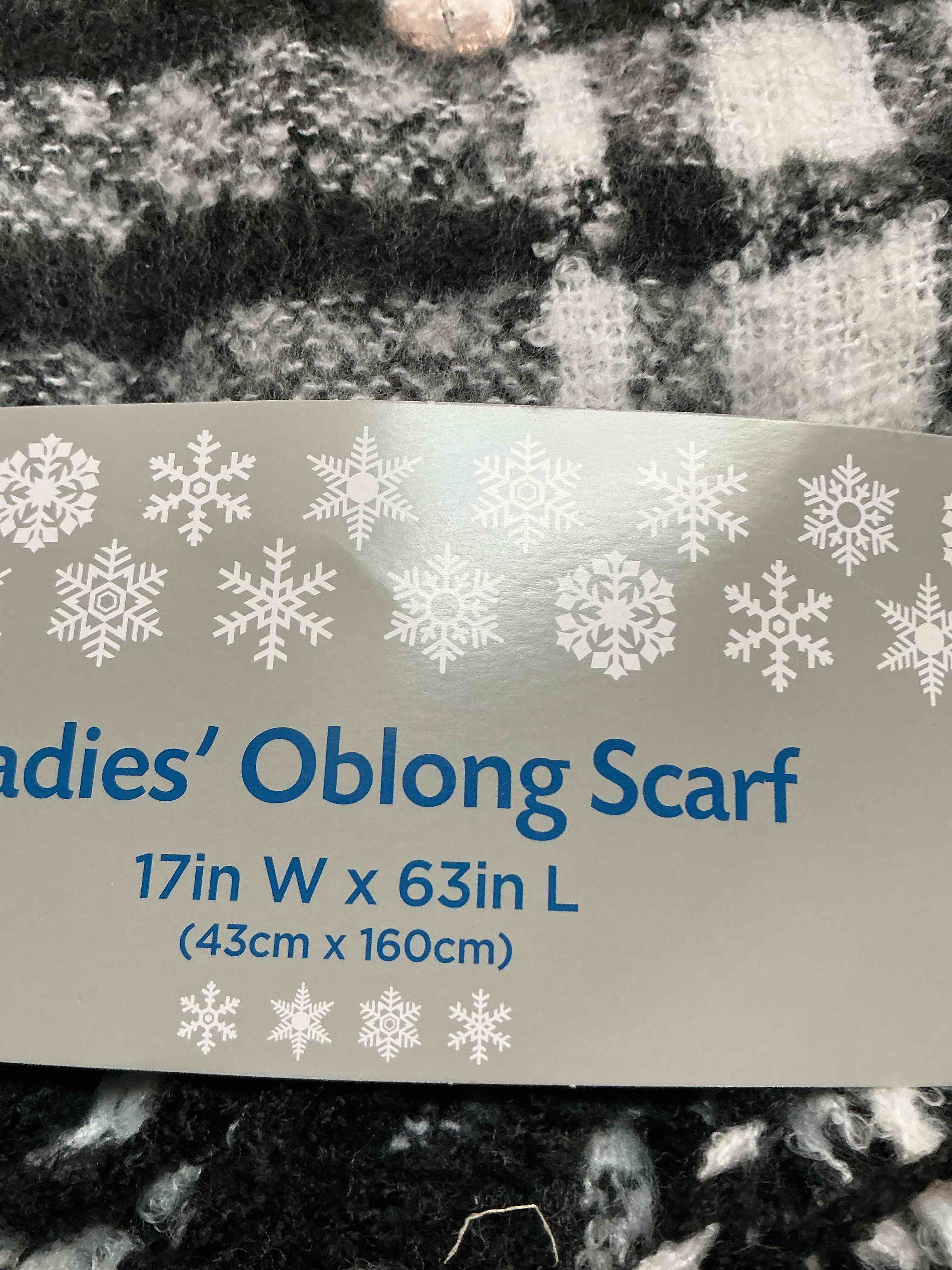 Ladies Oblong Scarf 17 “ X 63 “ Long 