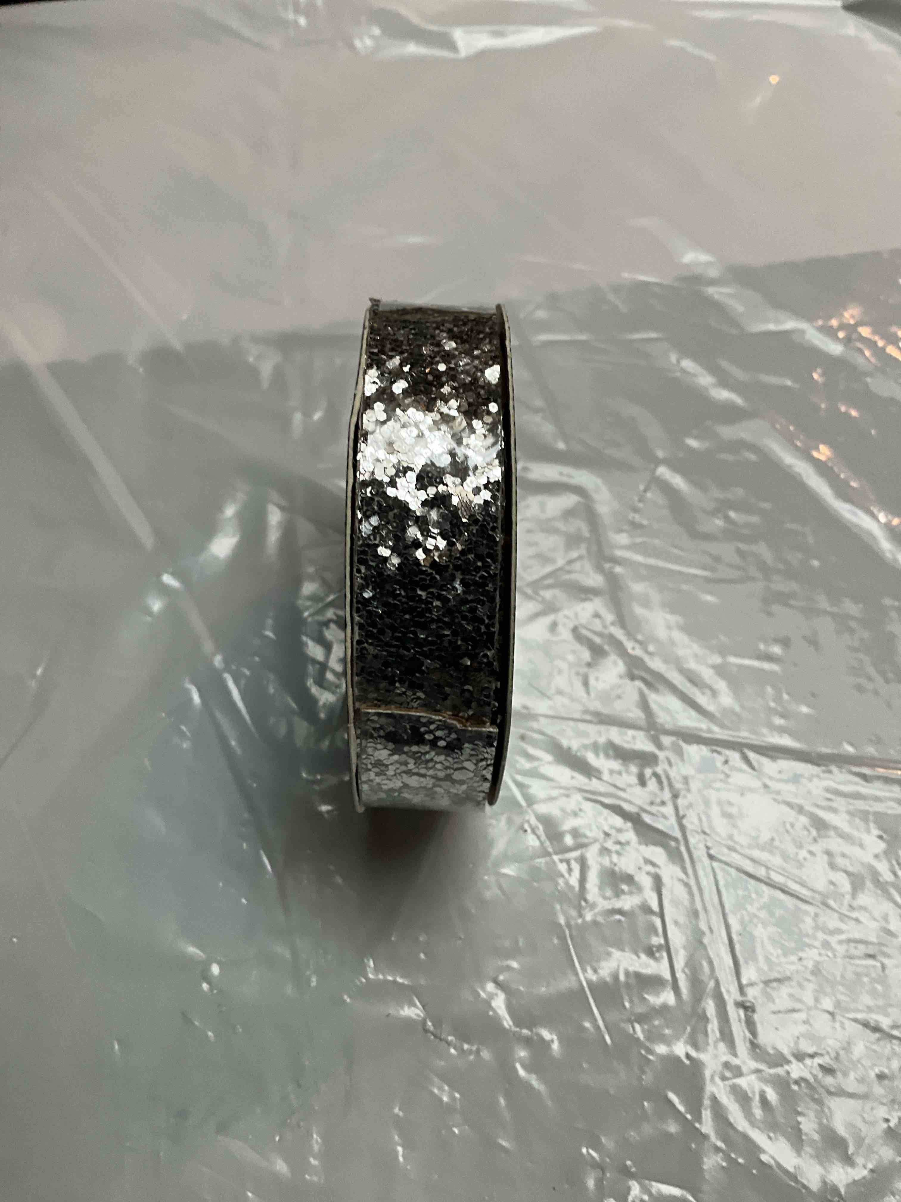 Glitter Crafting Ribbon - Silver - 5/8 x 60 