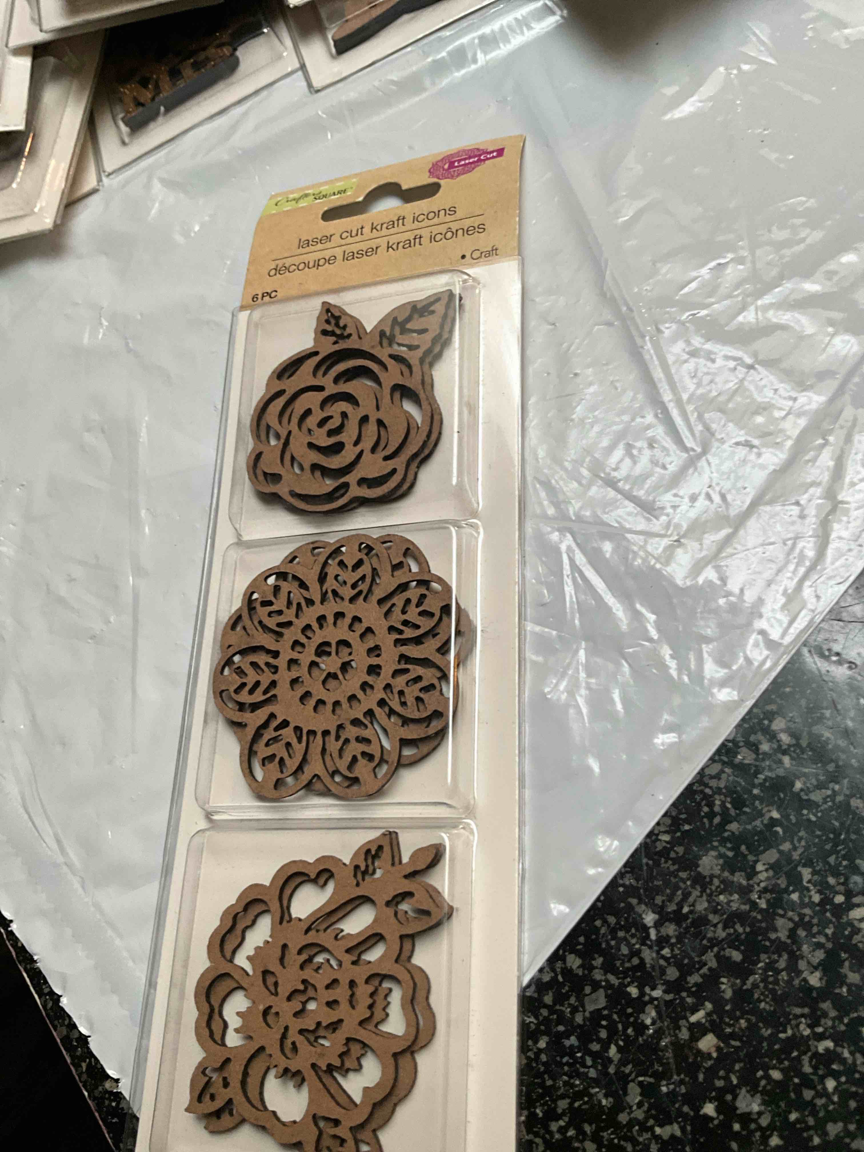 Crafters Square - Laser Cut Kraft Icons - 6 pc