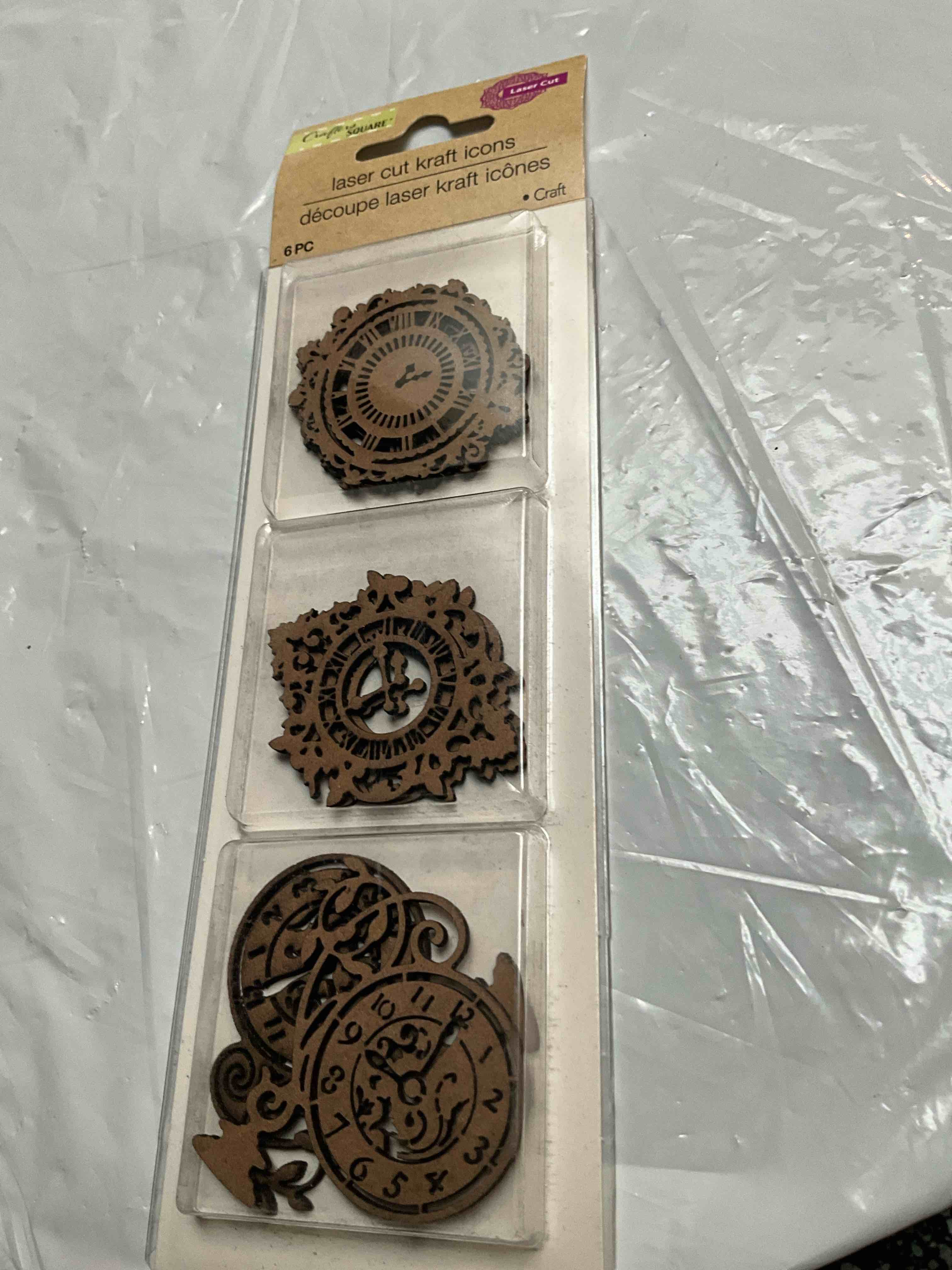 Crafters Square - Laser Cut Kraft Icons - 6 pc