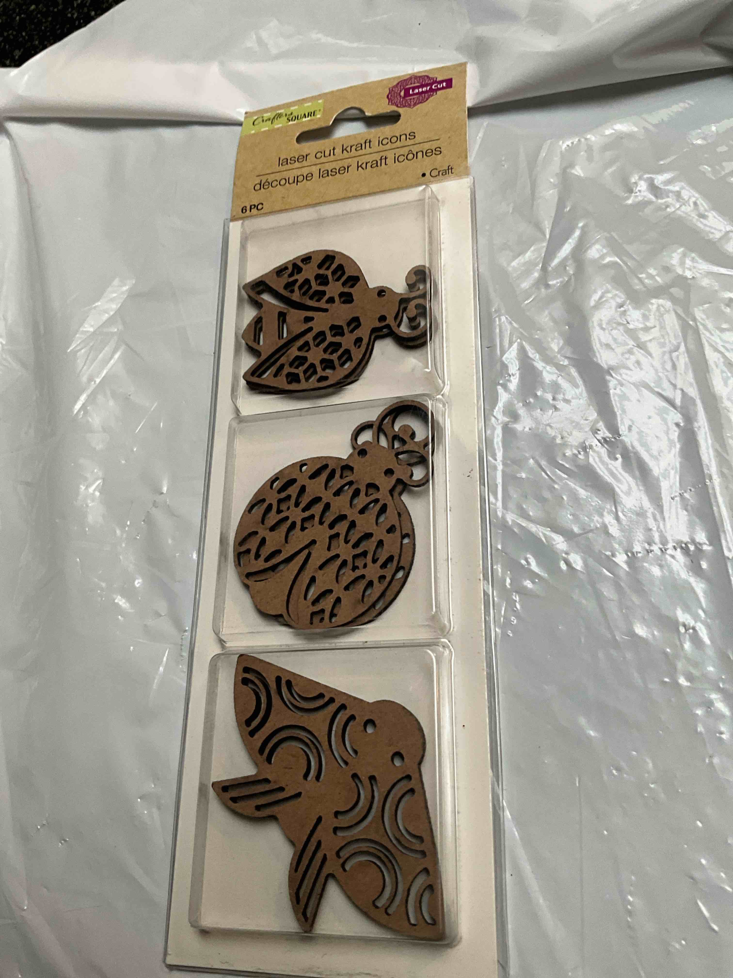 Crafters Square - Laser Cut Kraft Icons - 6 pc