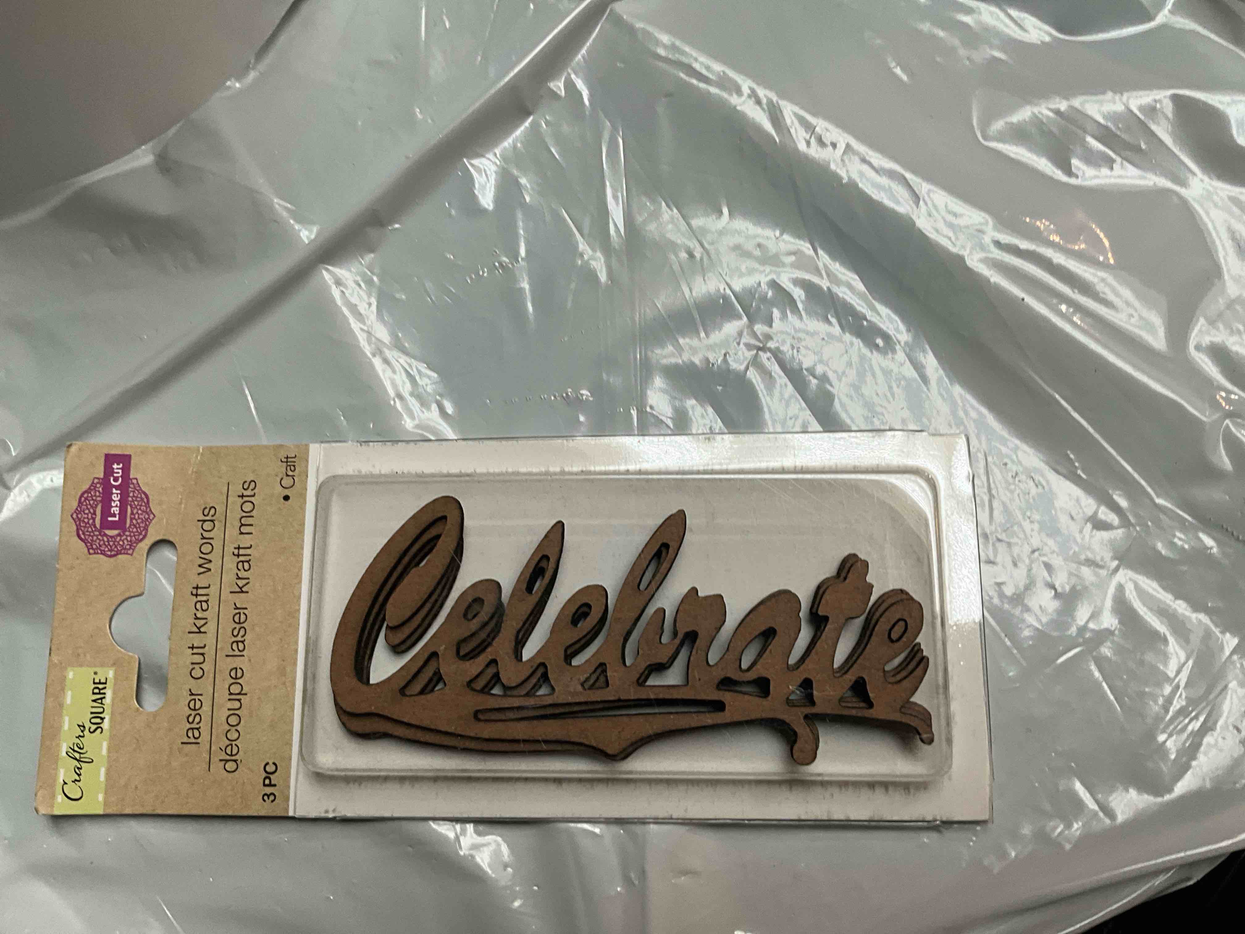 Crafters Square - Laser Cut Kraft Words - 3 pc