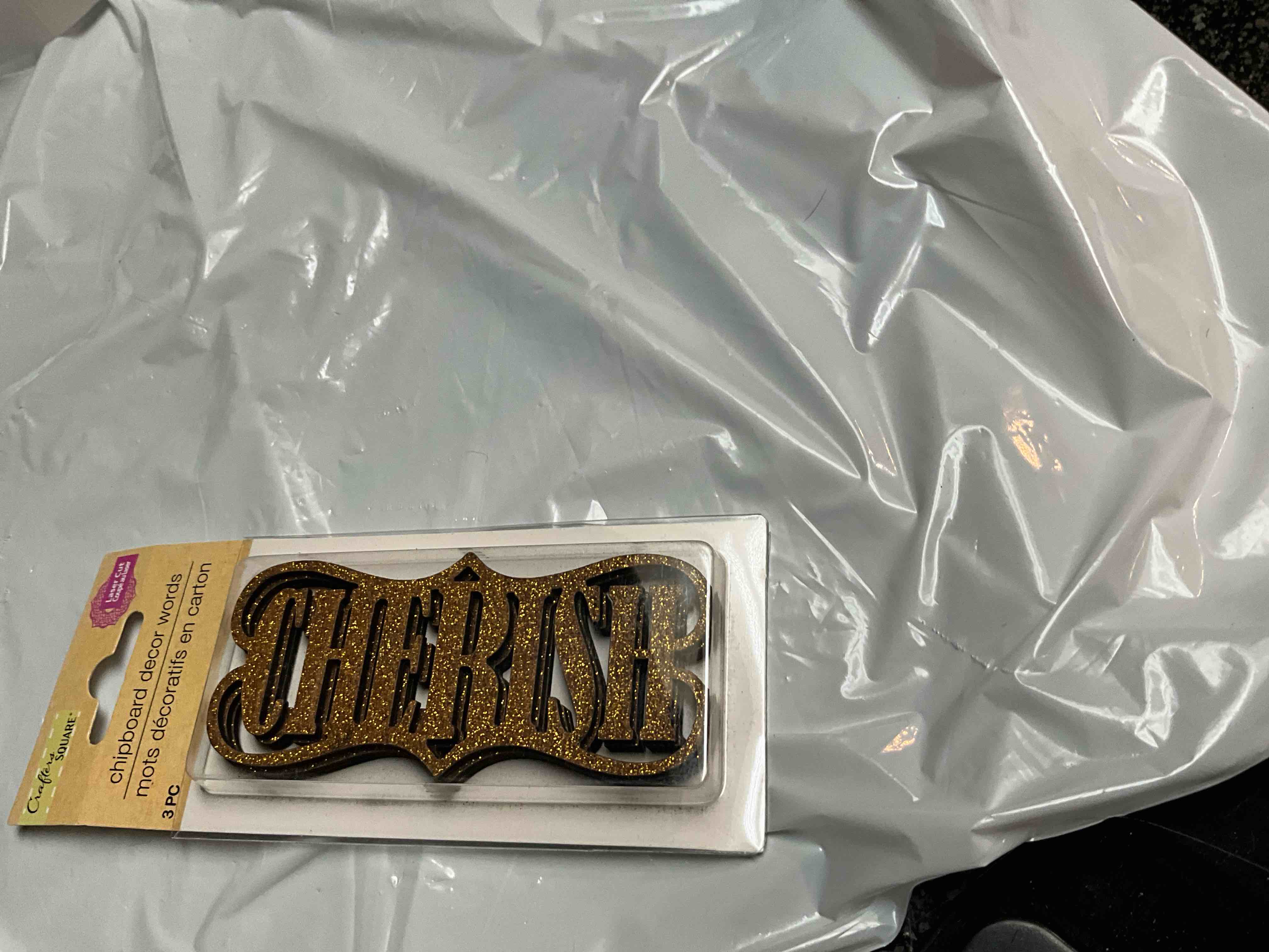 Crafters Square - Laser Cut - Chipboard Decor Words - 3 pc