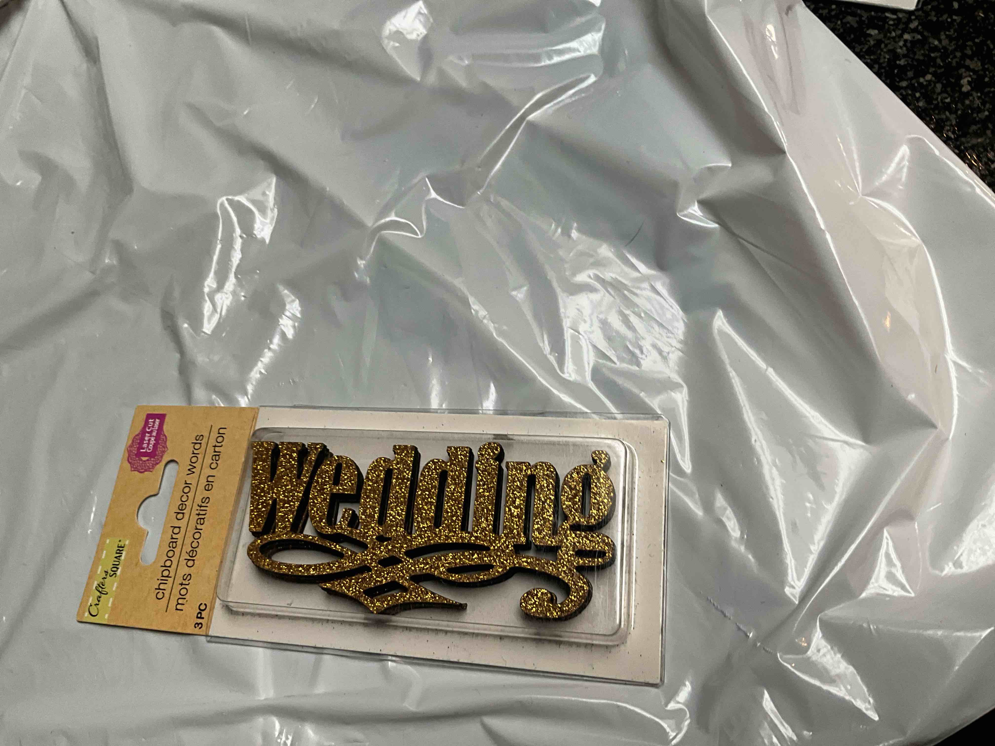 Crafters Square - Laser Cut - Chipboard Decor Words - 3 pc