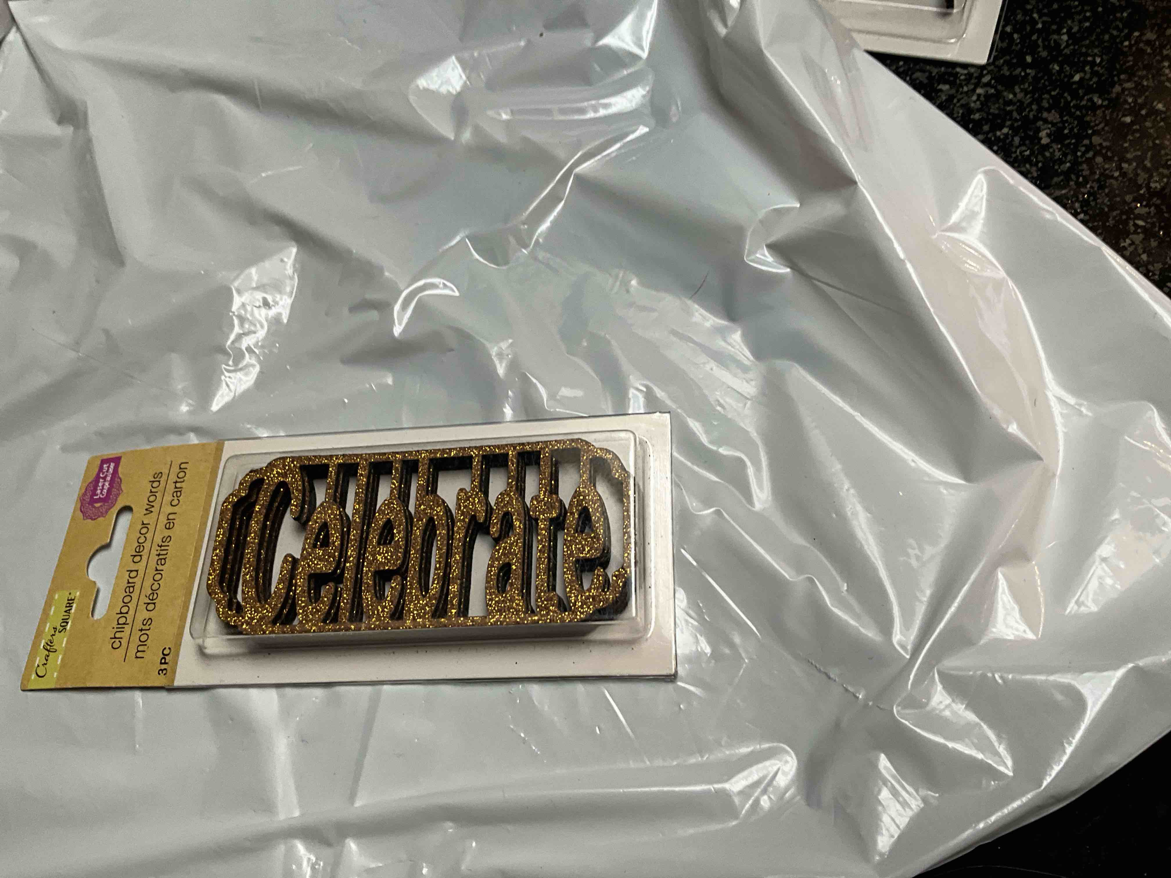 Crafters Square - Laser Cut - Chipboard Decor Words - 3 pc