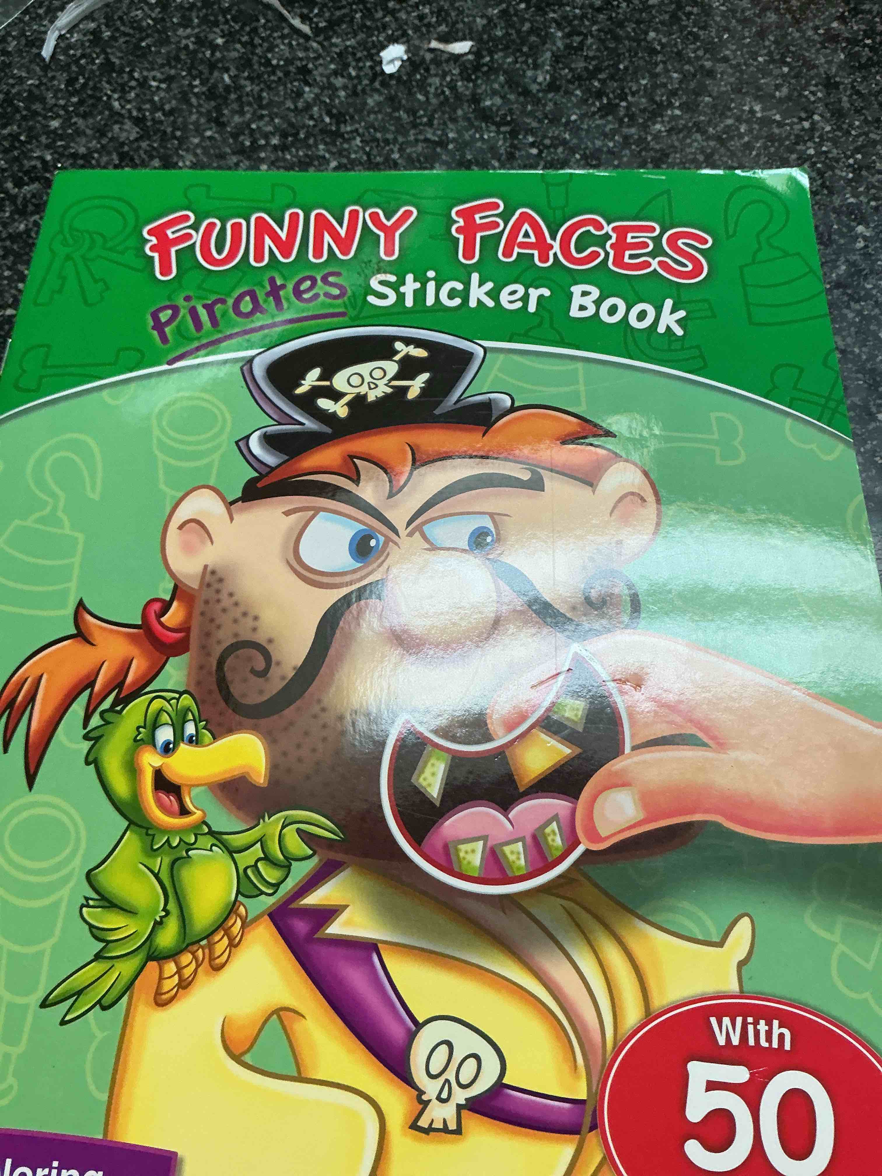 Funny Faces Pirates Sticker Book 16 Coloring Pages With 50 Stickers