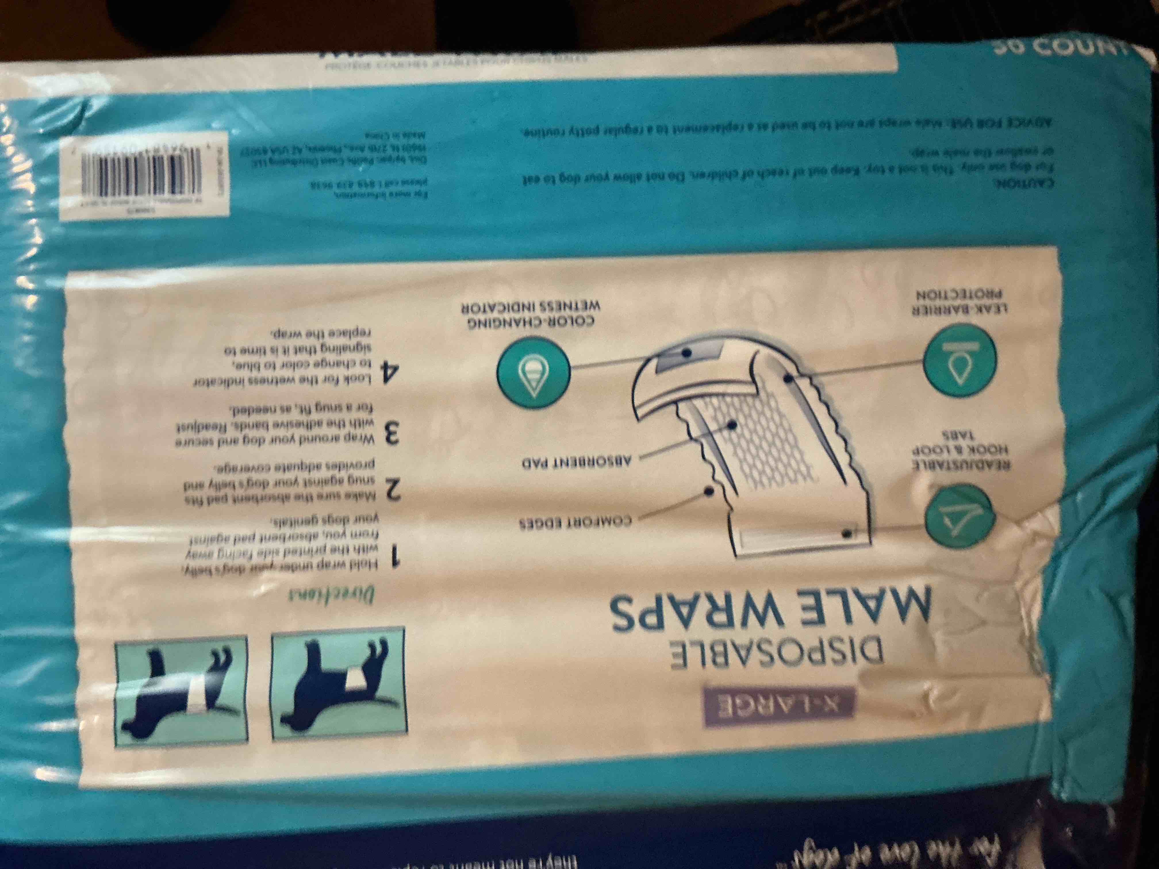 Top - Paw Disposable Male Wraps Size XL 