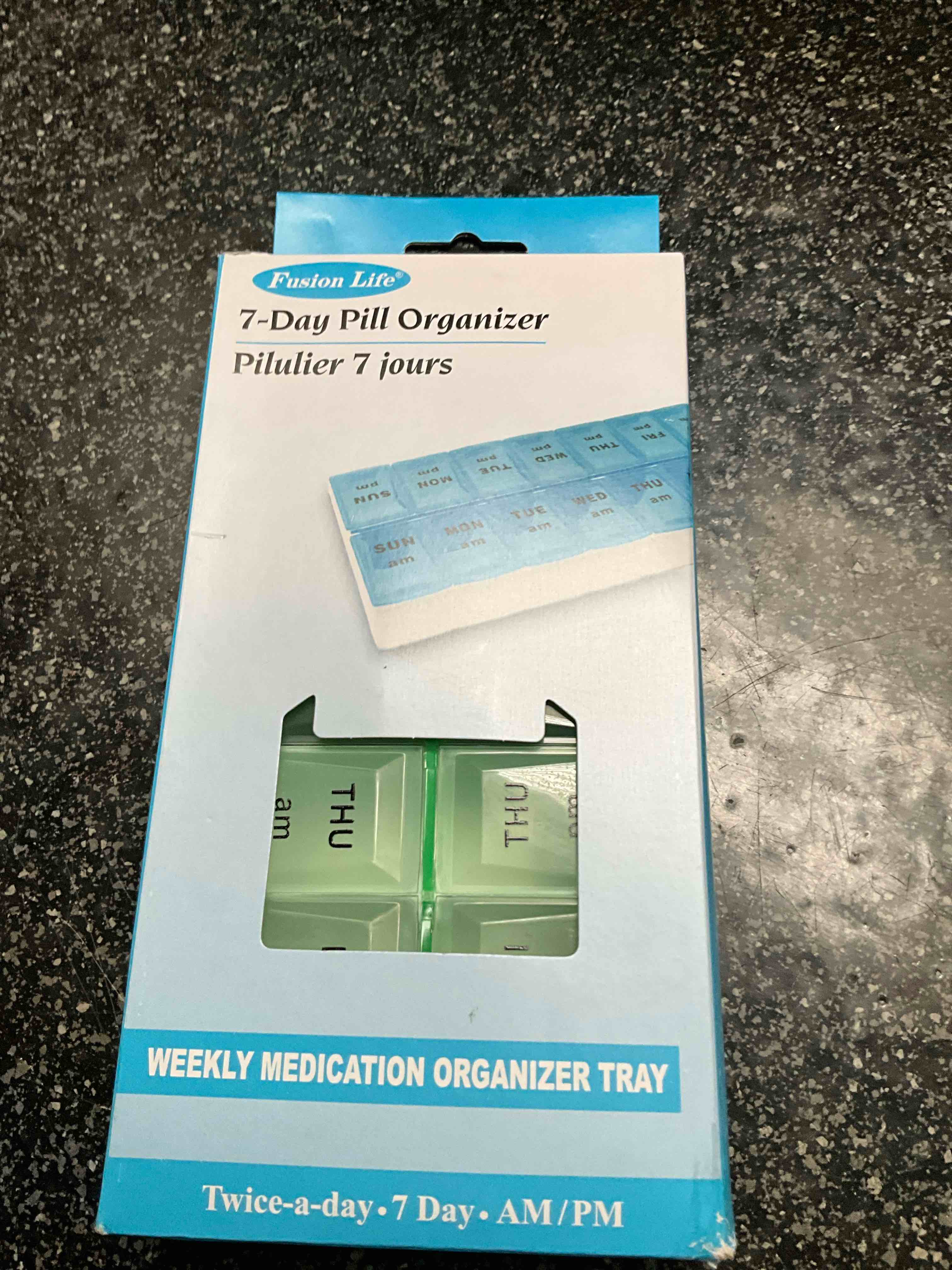 Fusion Life - 7 - Day Pill Organizer - Weekly Medication Organizer Tray 