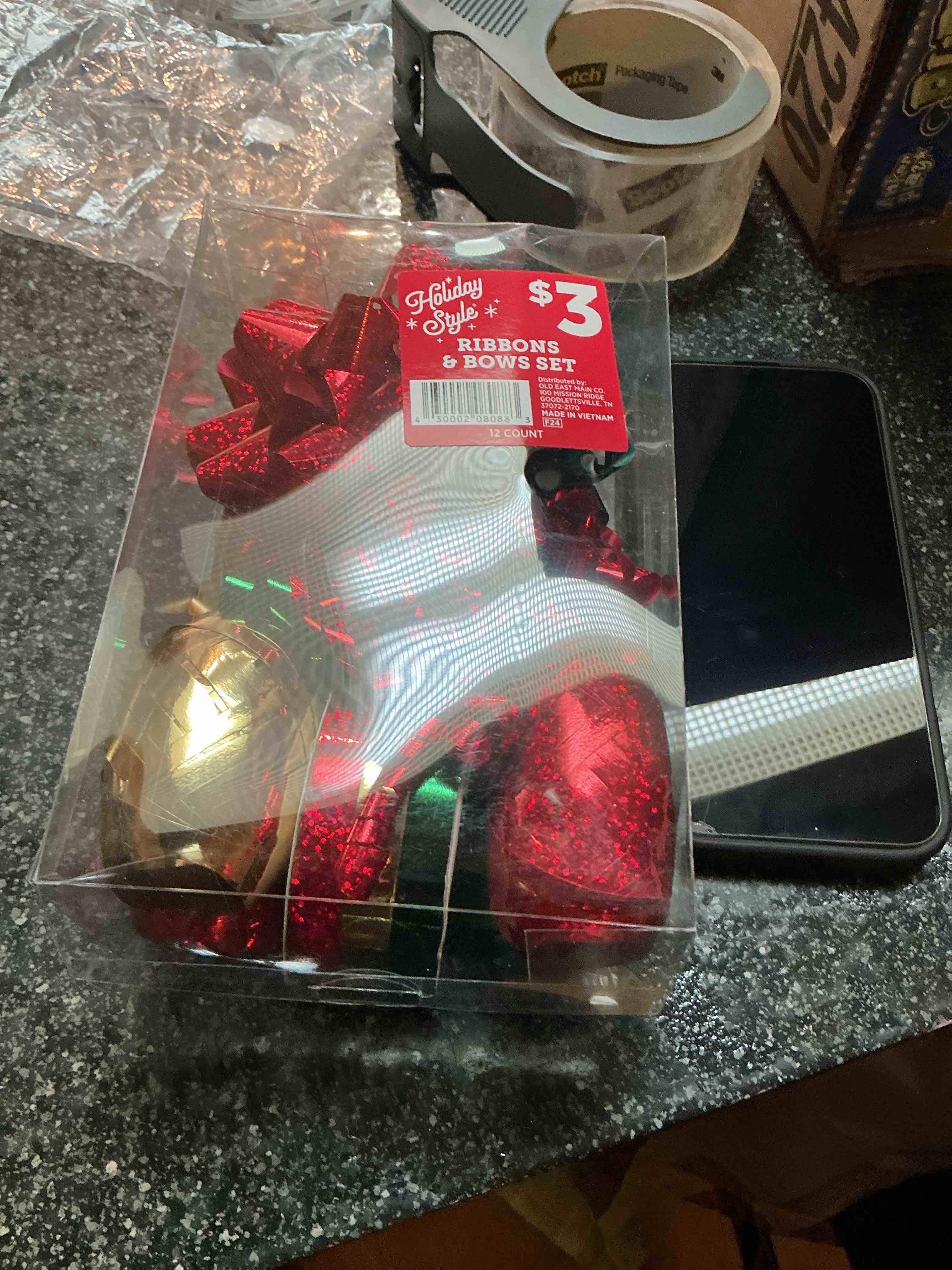 Holiday Style Ribbons & Bow Set 