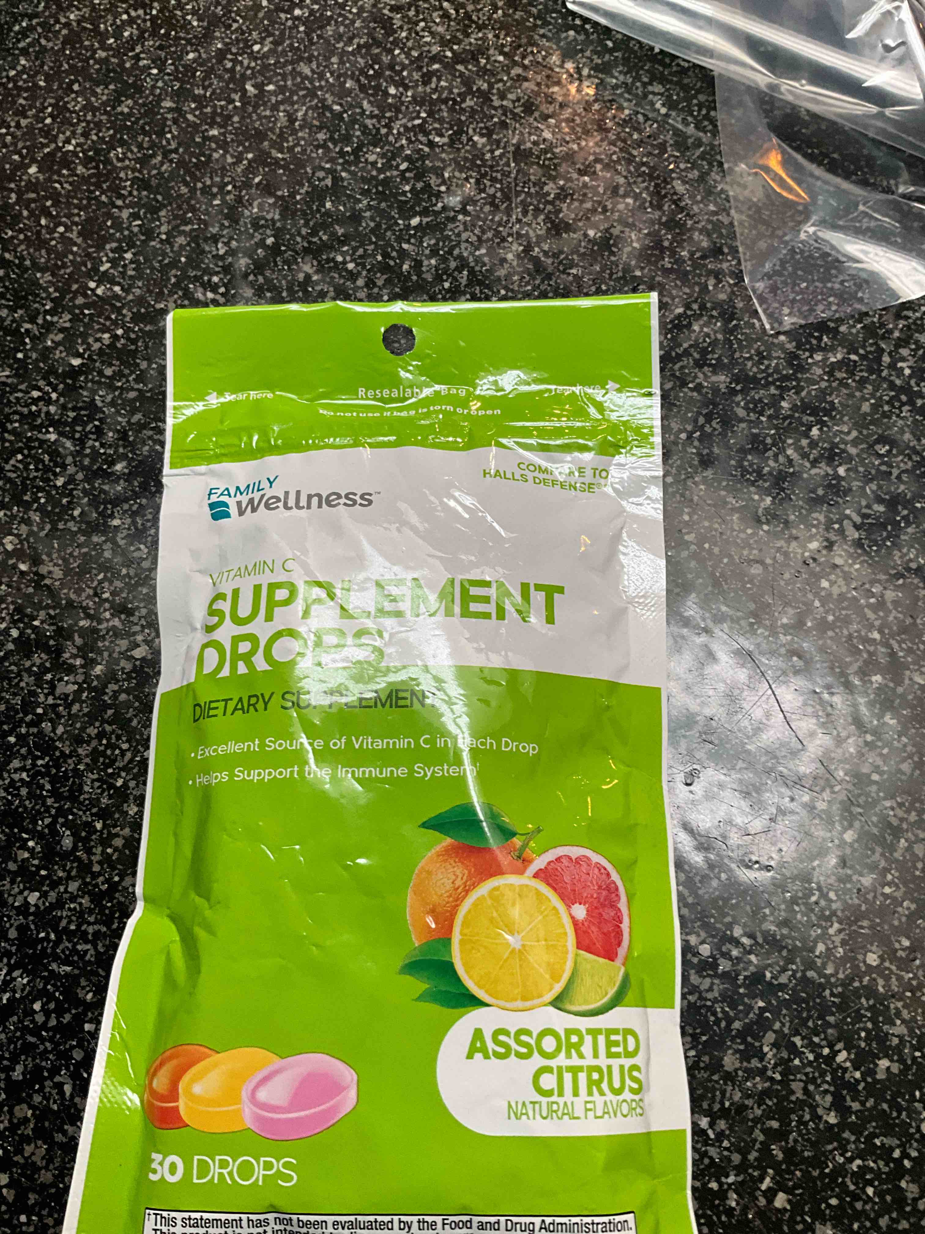 Family Wellness - Vitamin C - Supplement Drops - Assorted Citrus - 30 Drops 