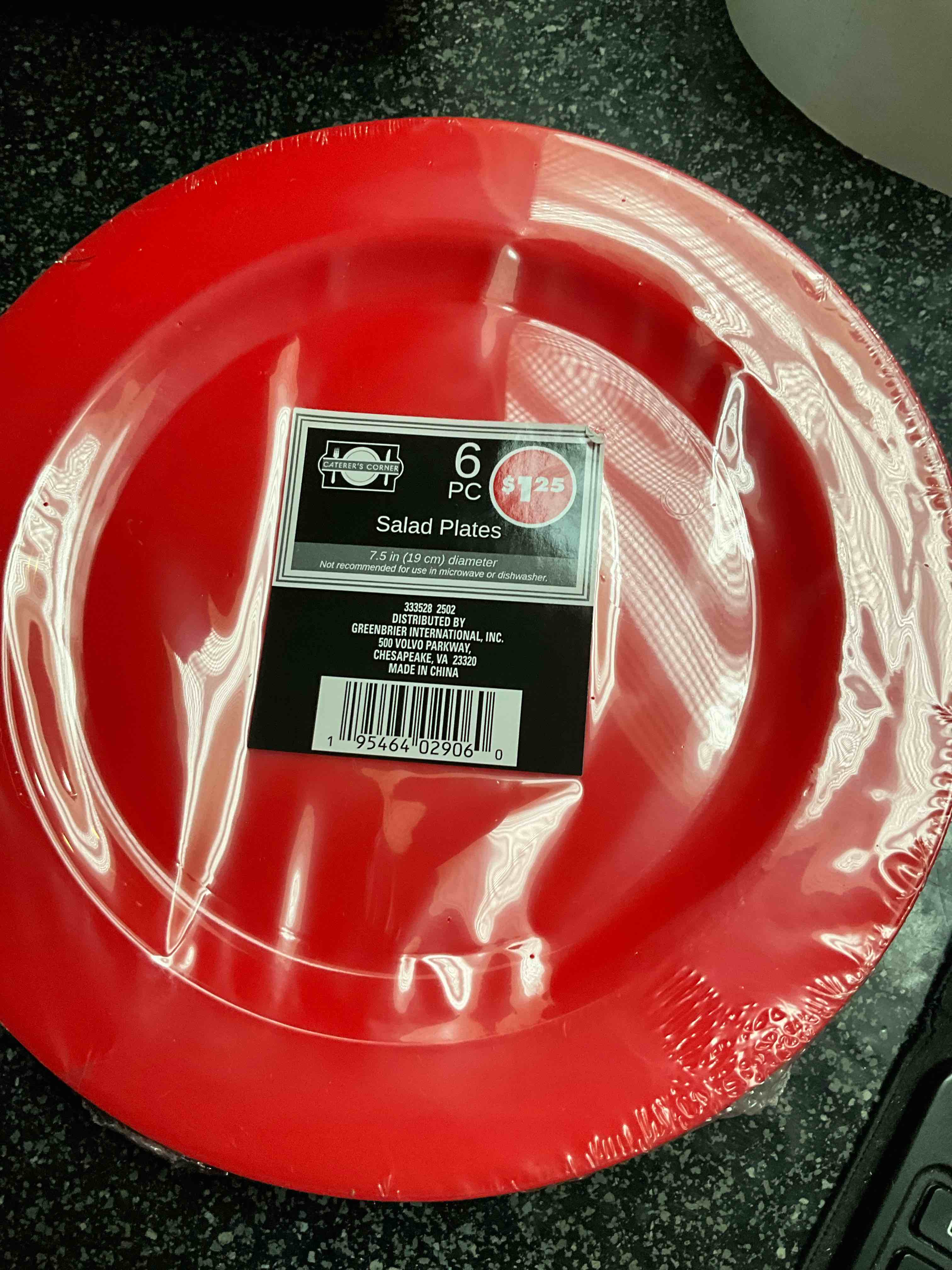 Red Salad Plates - 6 count - 7.5in