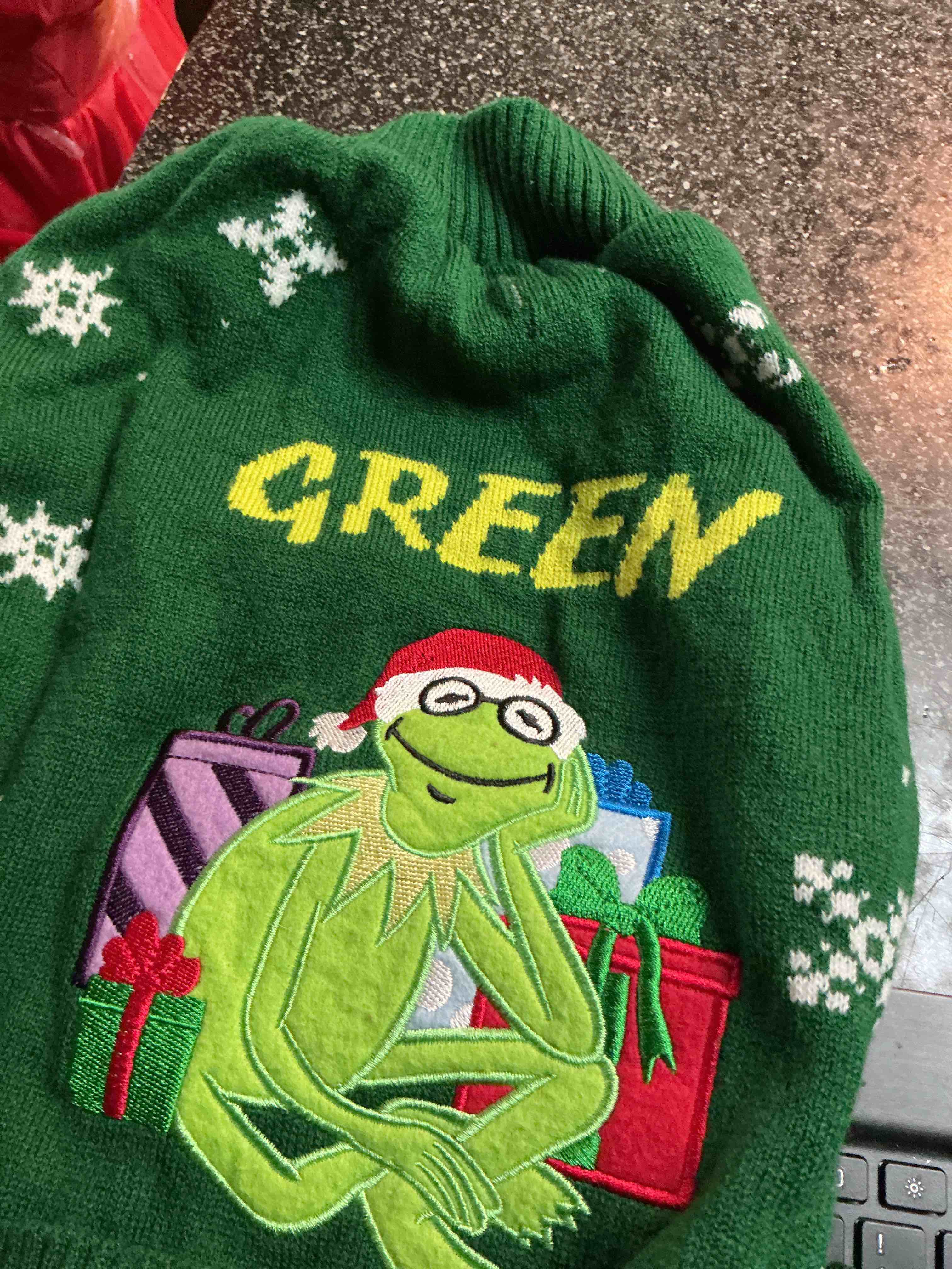 Green Kermit Pet Sweater Size L