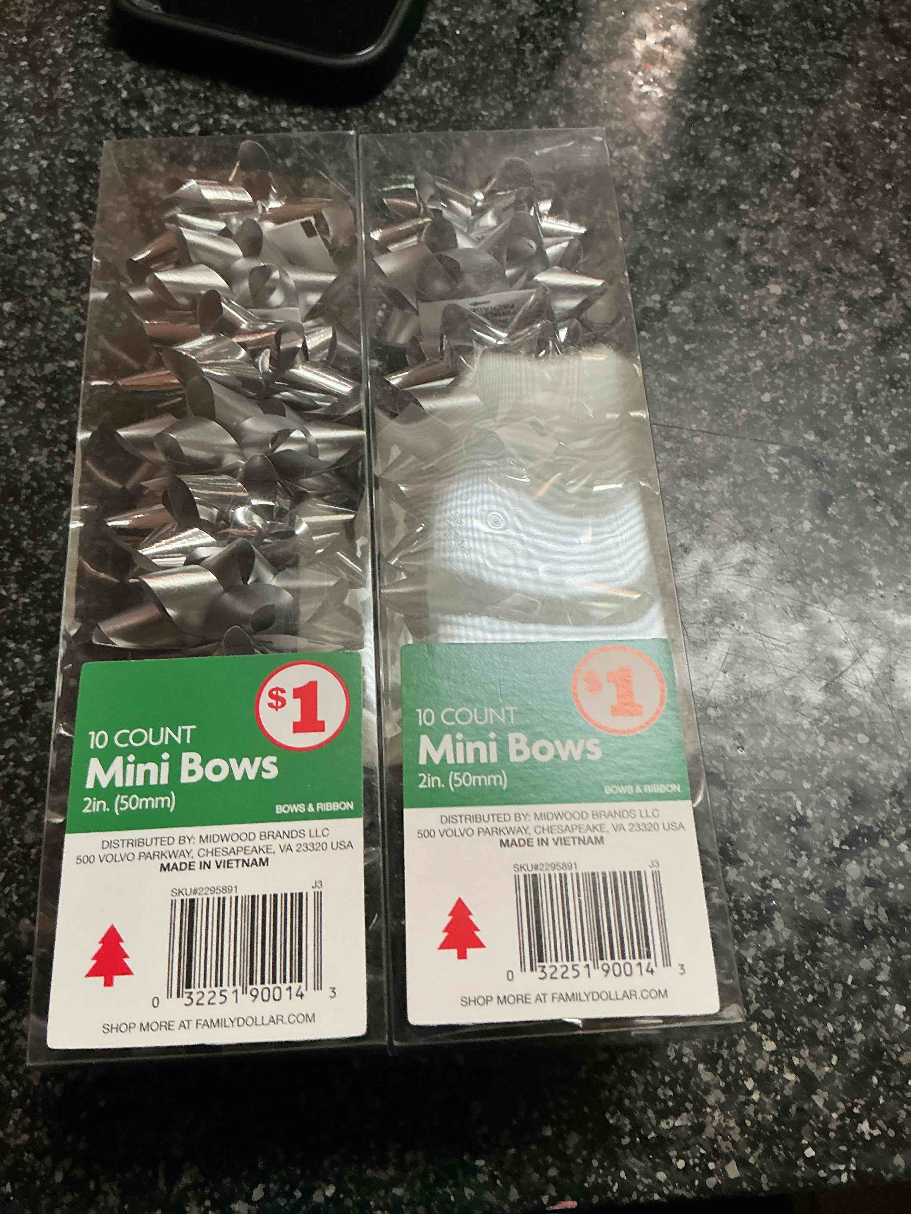 Silver 10 Count Mini Bows 