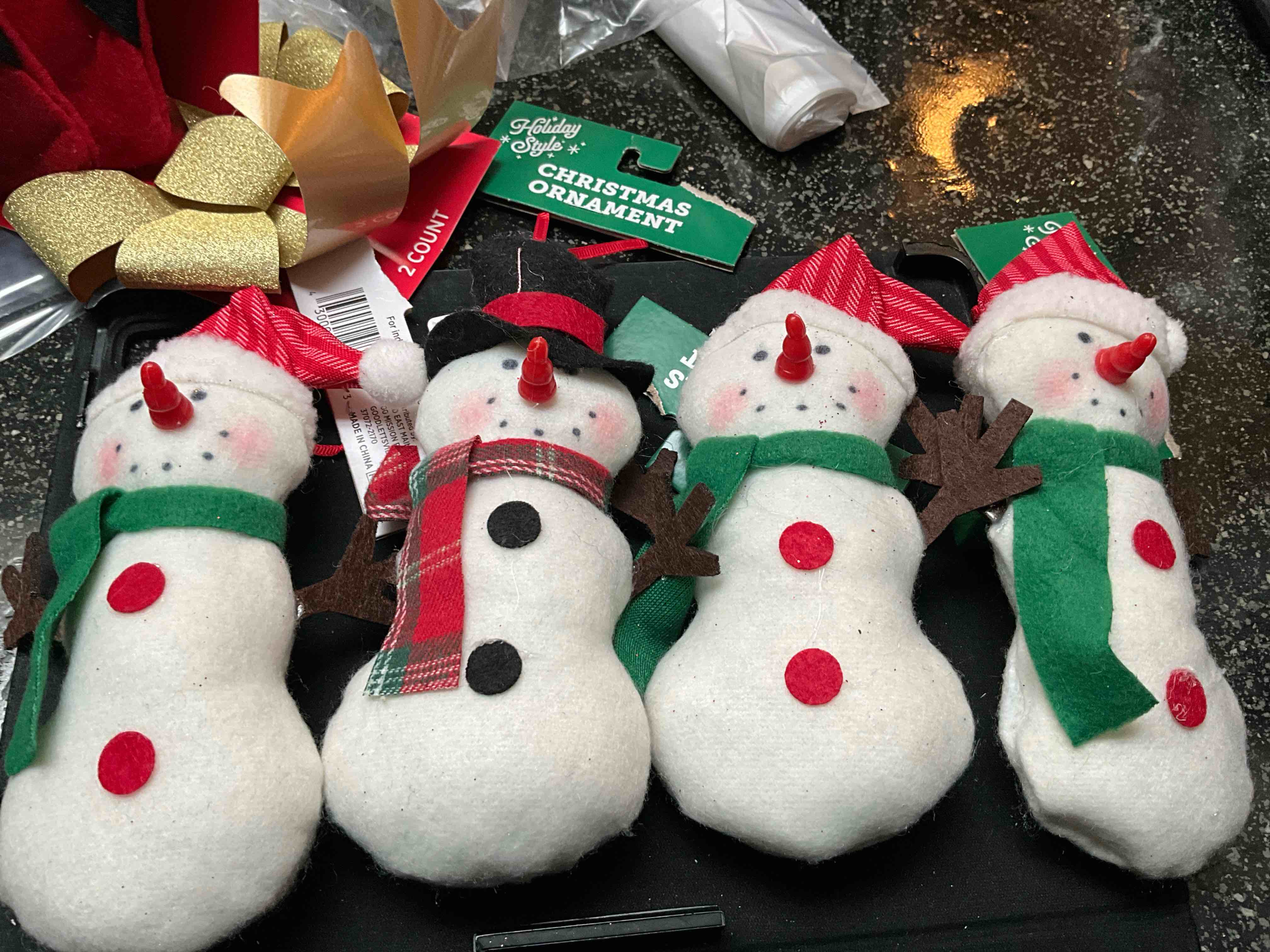 Holiday Style - Snowman - Christmas Ornaments 