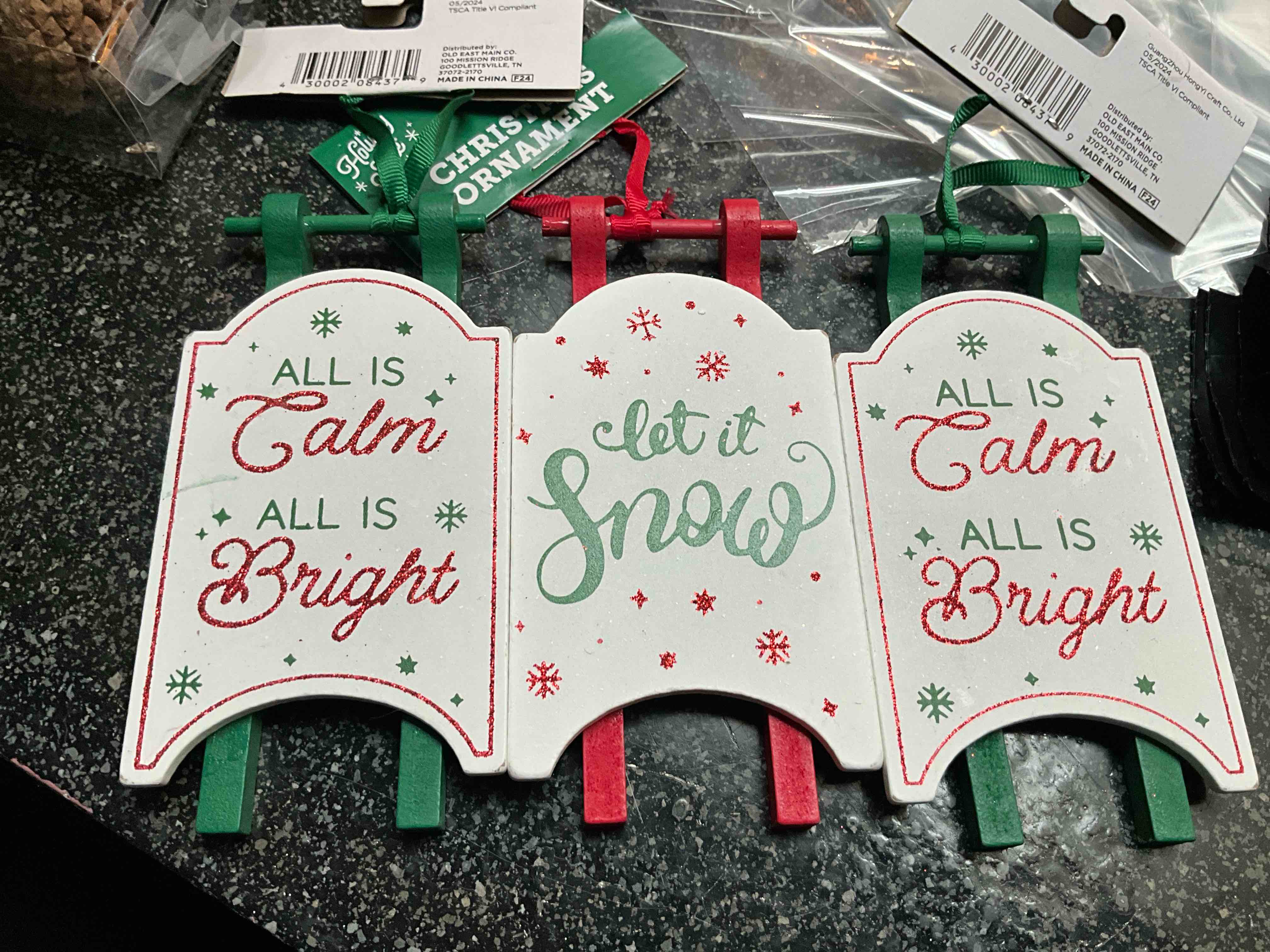 Christmas Tree Ornaments - Sleds 