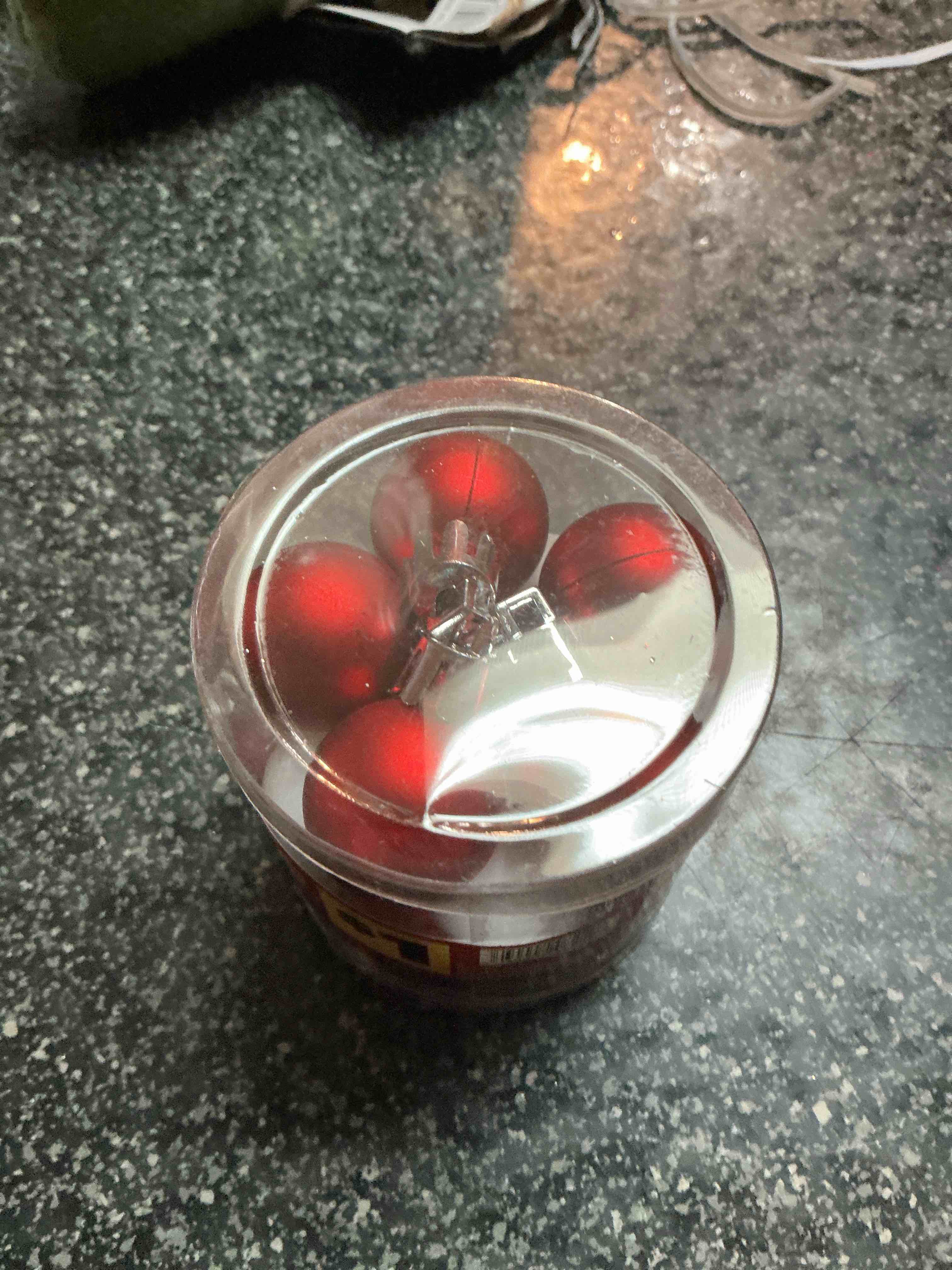 Holiday Style Mini Christmas Red / White Bulbs 15 Count 