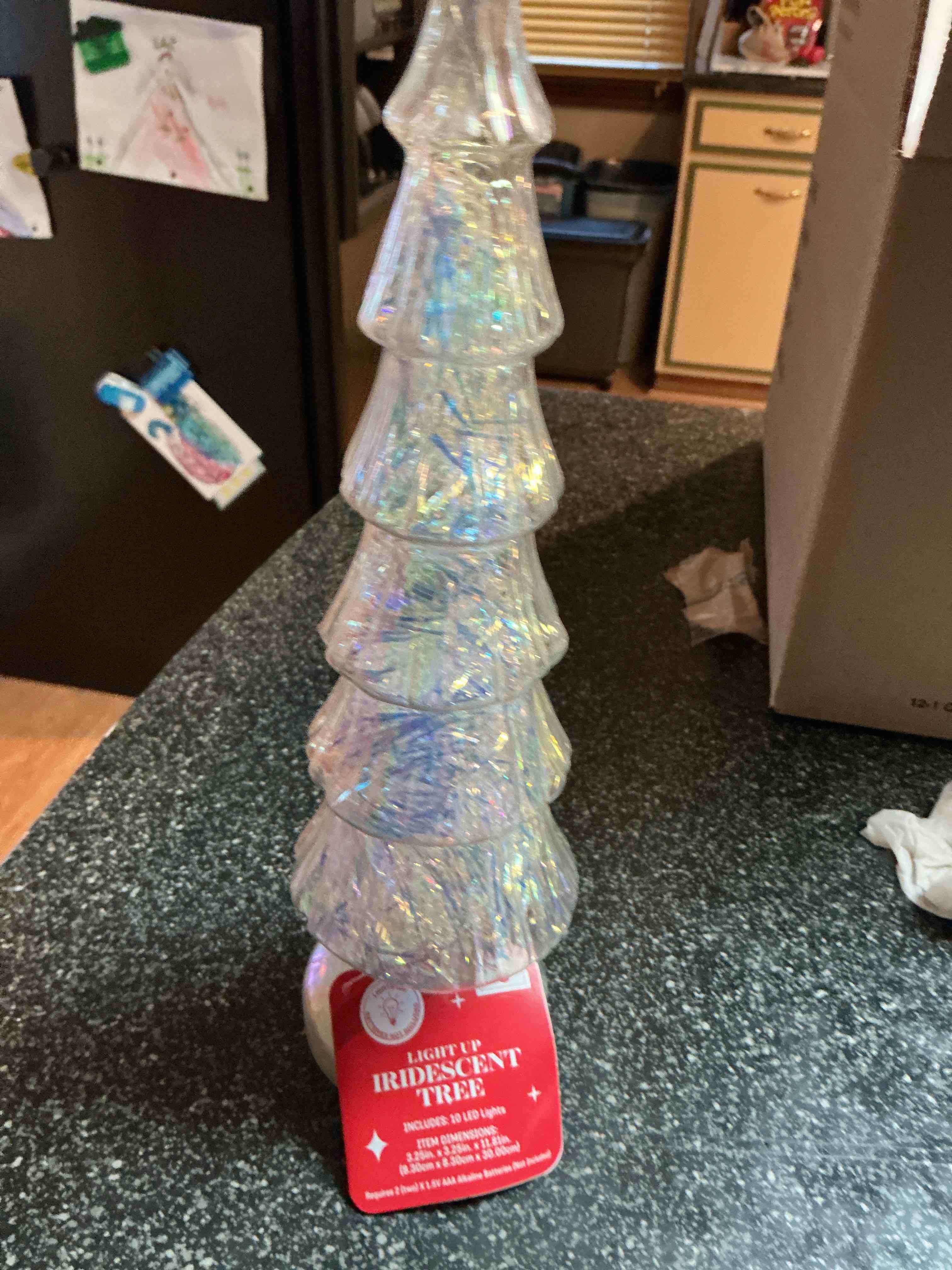 Light Up Iridescent Tree Battery Operator 10 LED Lights 