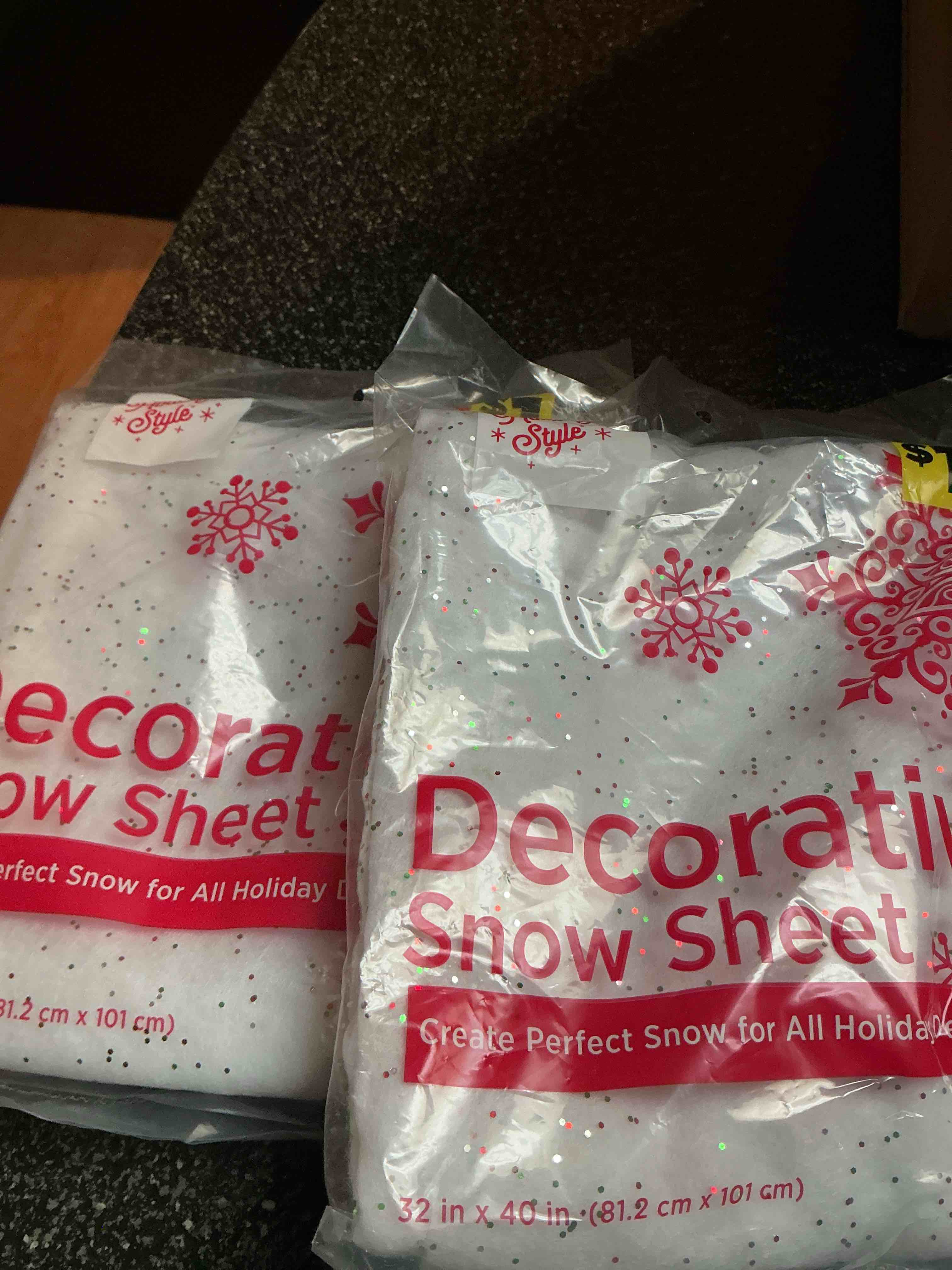 Holiday Style Decorative Snow Sheet 32 “ X 40 “ 