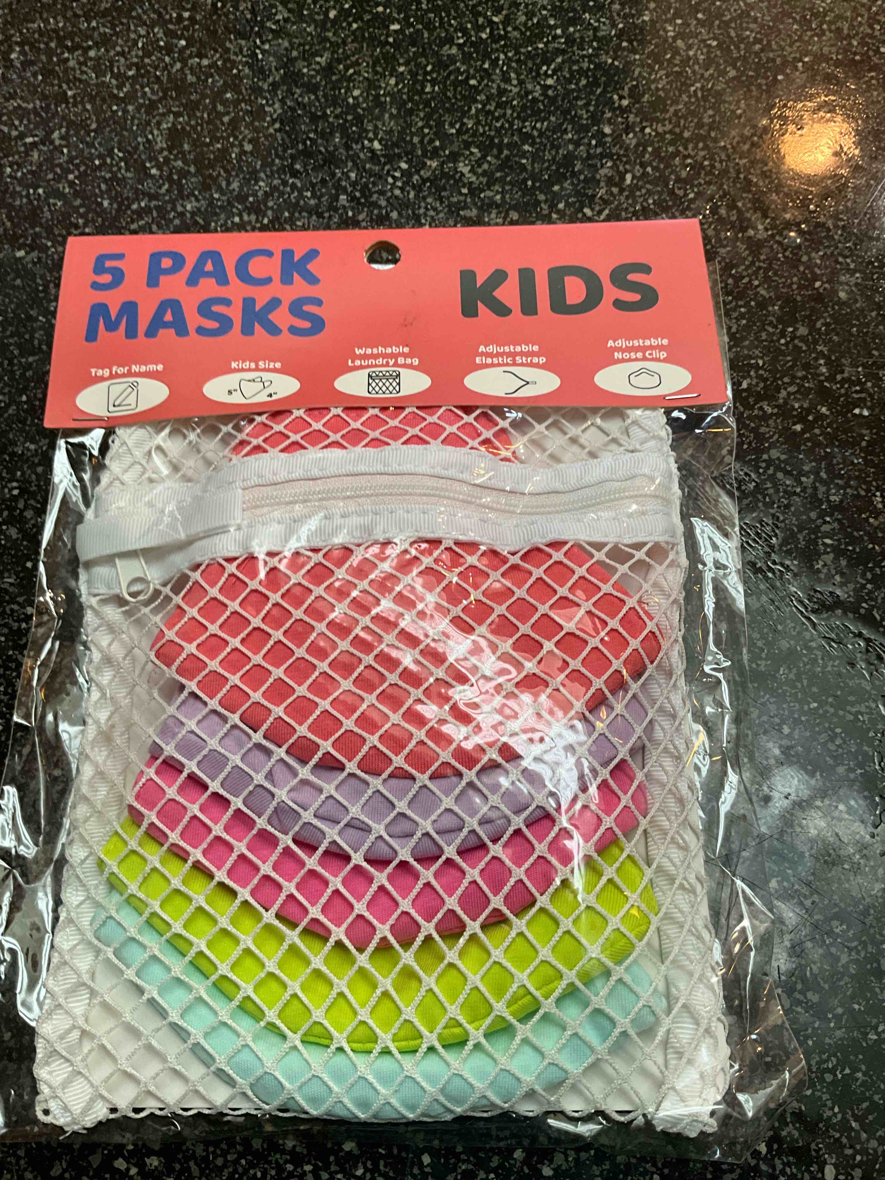 5 Pack Masks + Bonus Washing Bag