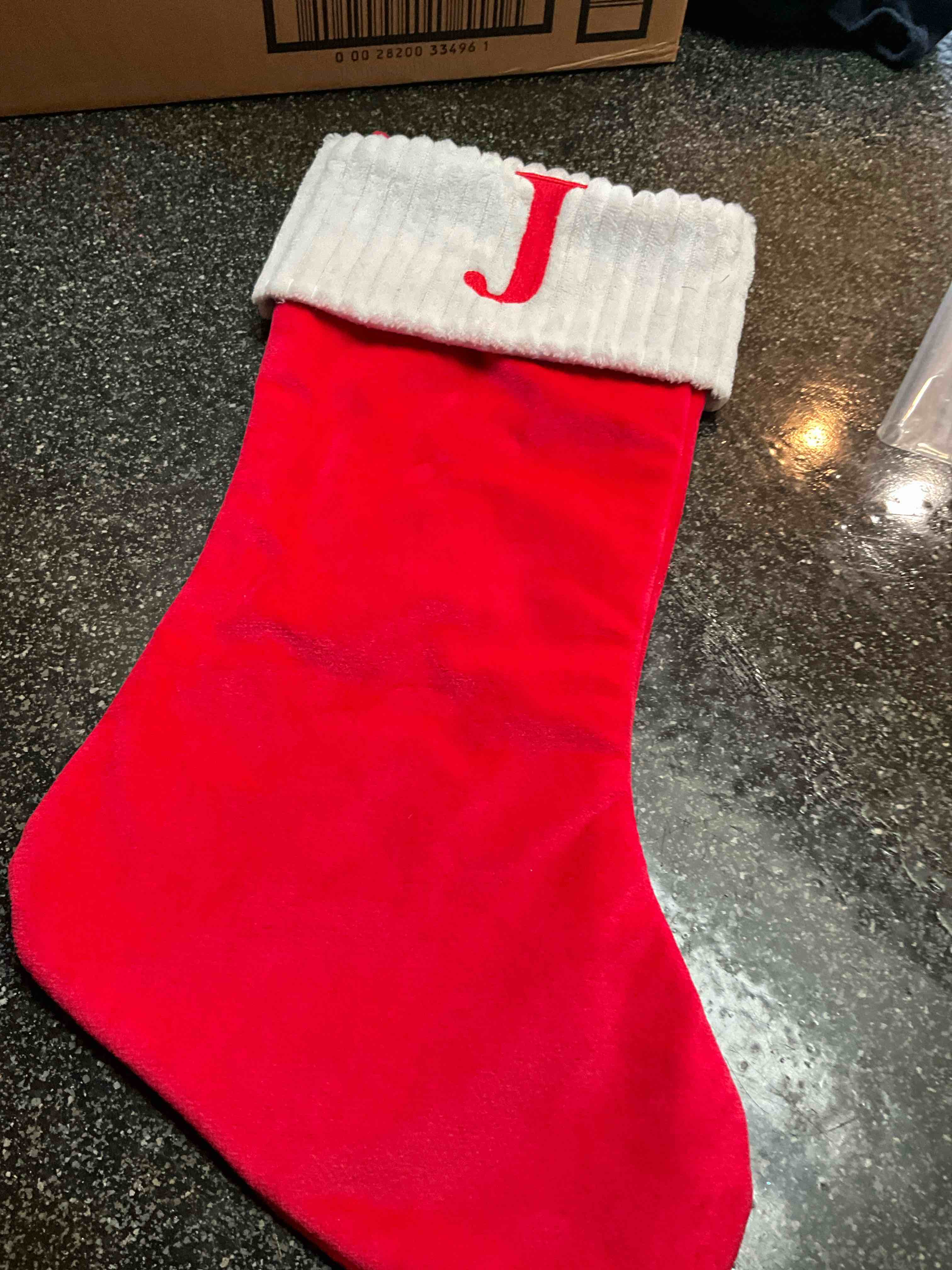 Holiday Christmas Stocking - J -