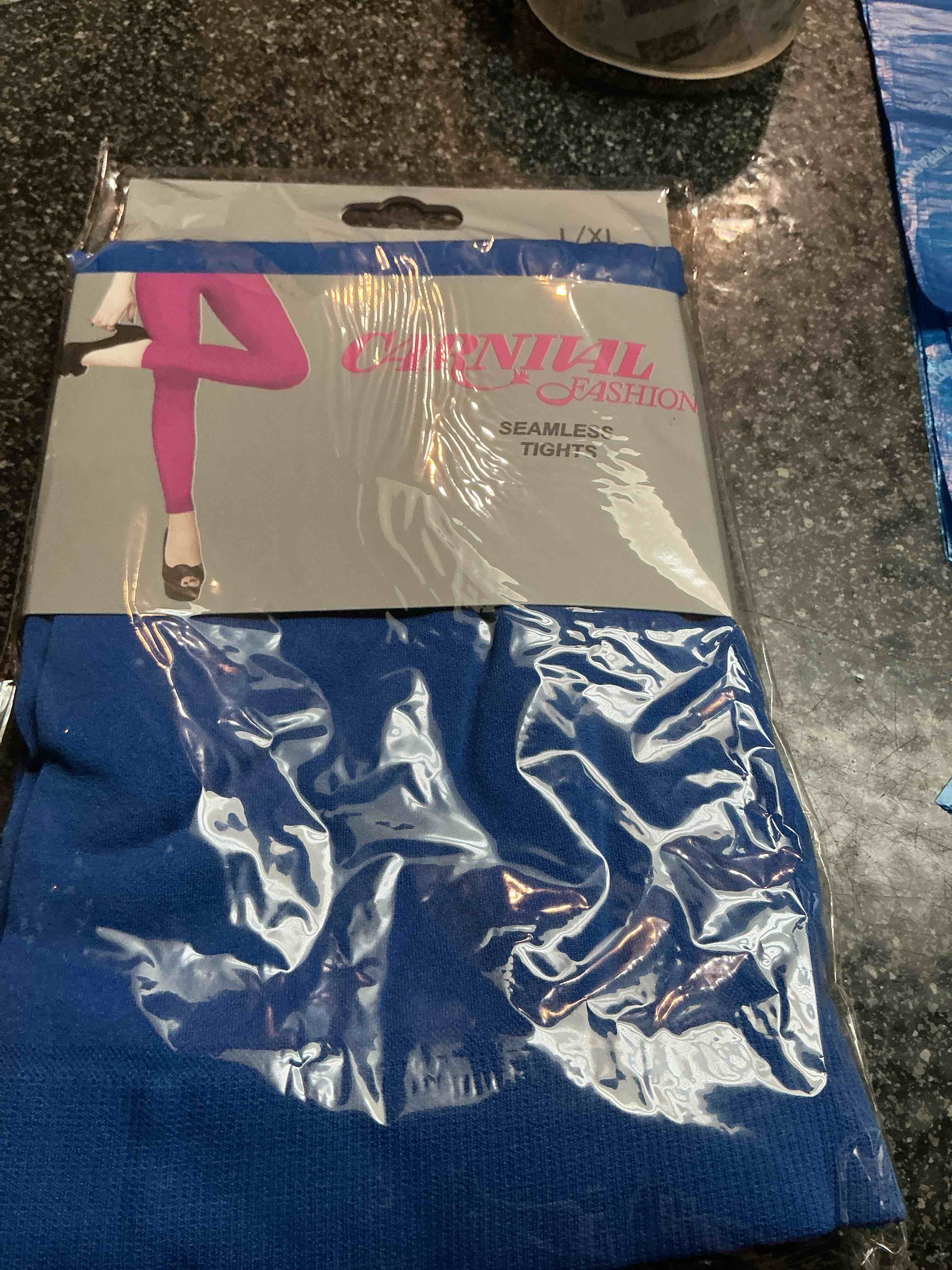 Carnival Fashion Seamless Tights Size L /XL Blue 