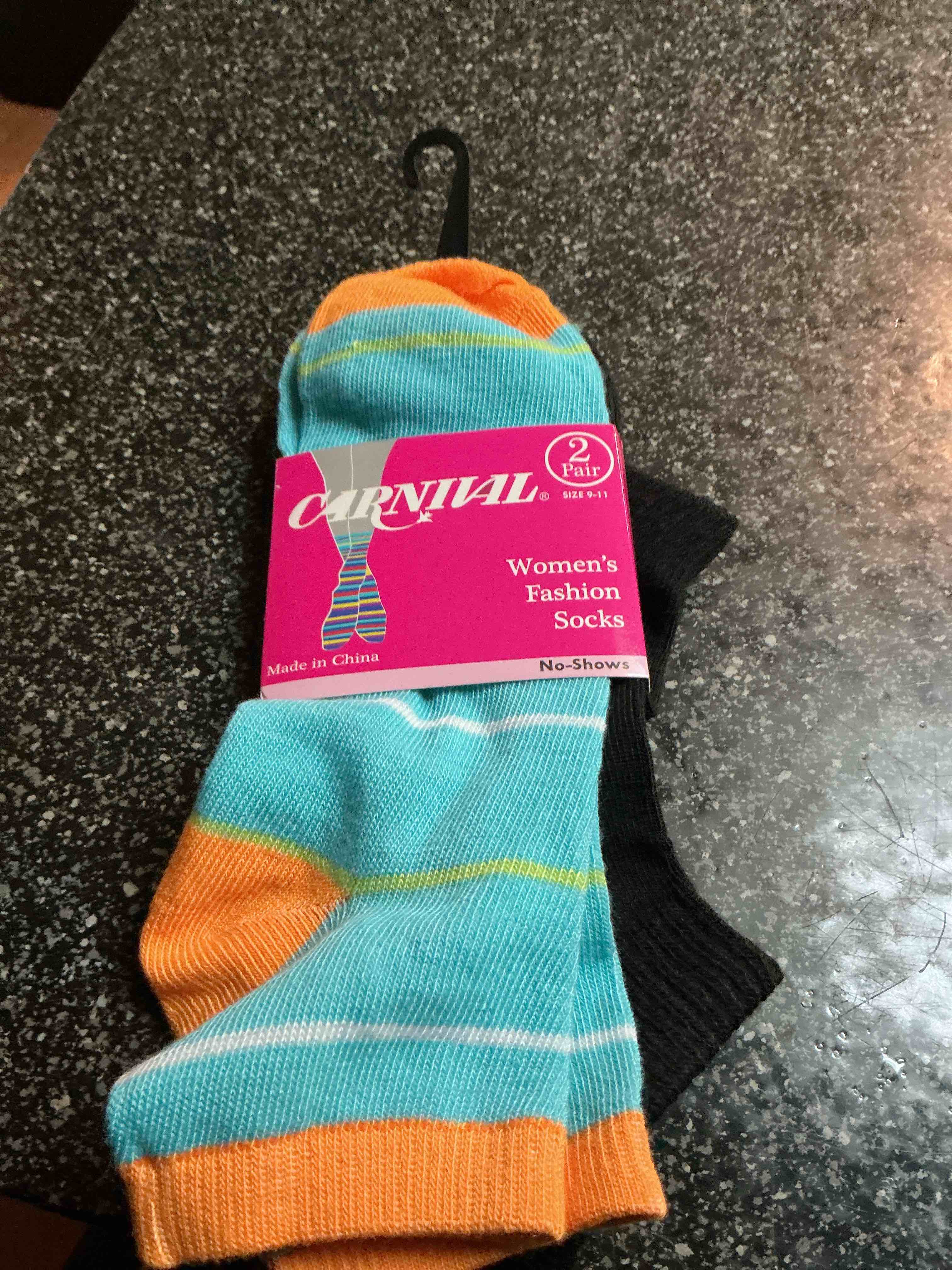 Carnival Women’s Fashion Socks - 2 pair - no show