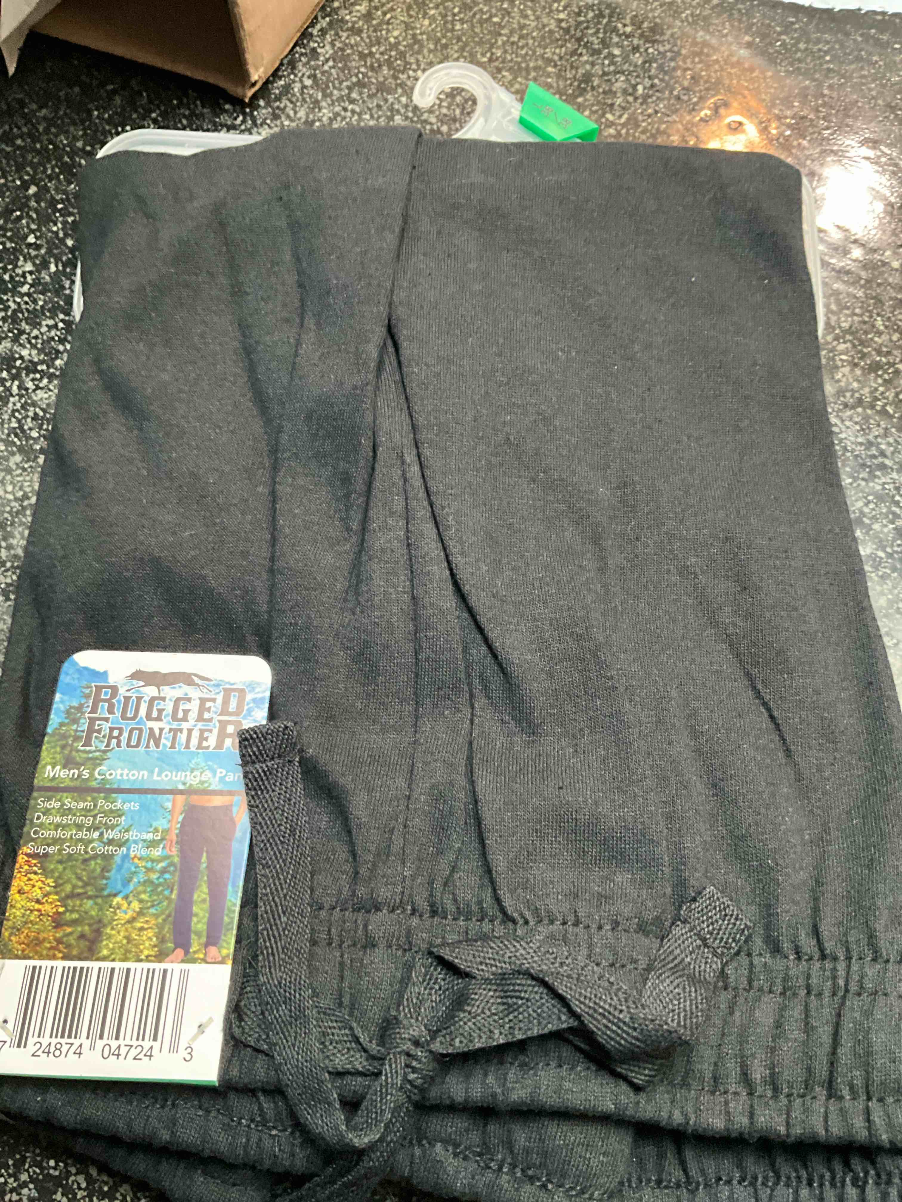 Rugged Frontier - Men’s Cotton Lounge Pants - Size - L Black 