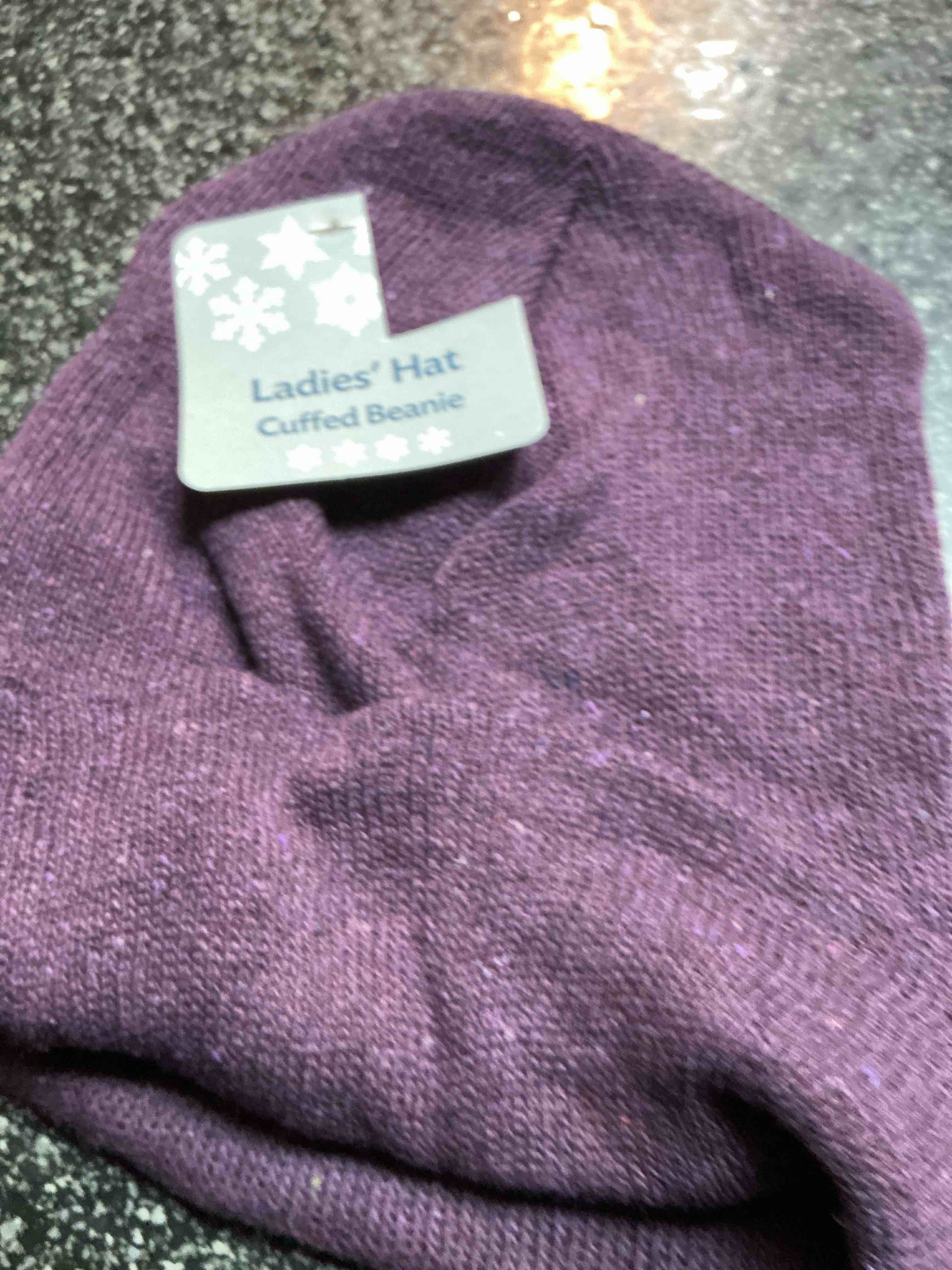 Lavender Ladies Hat Cuffed Beanie