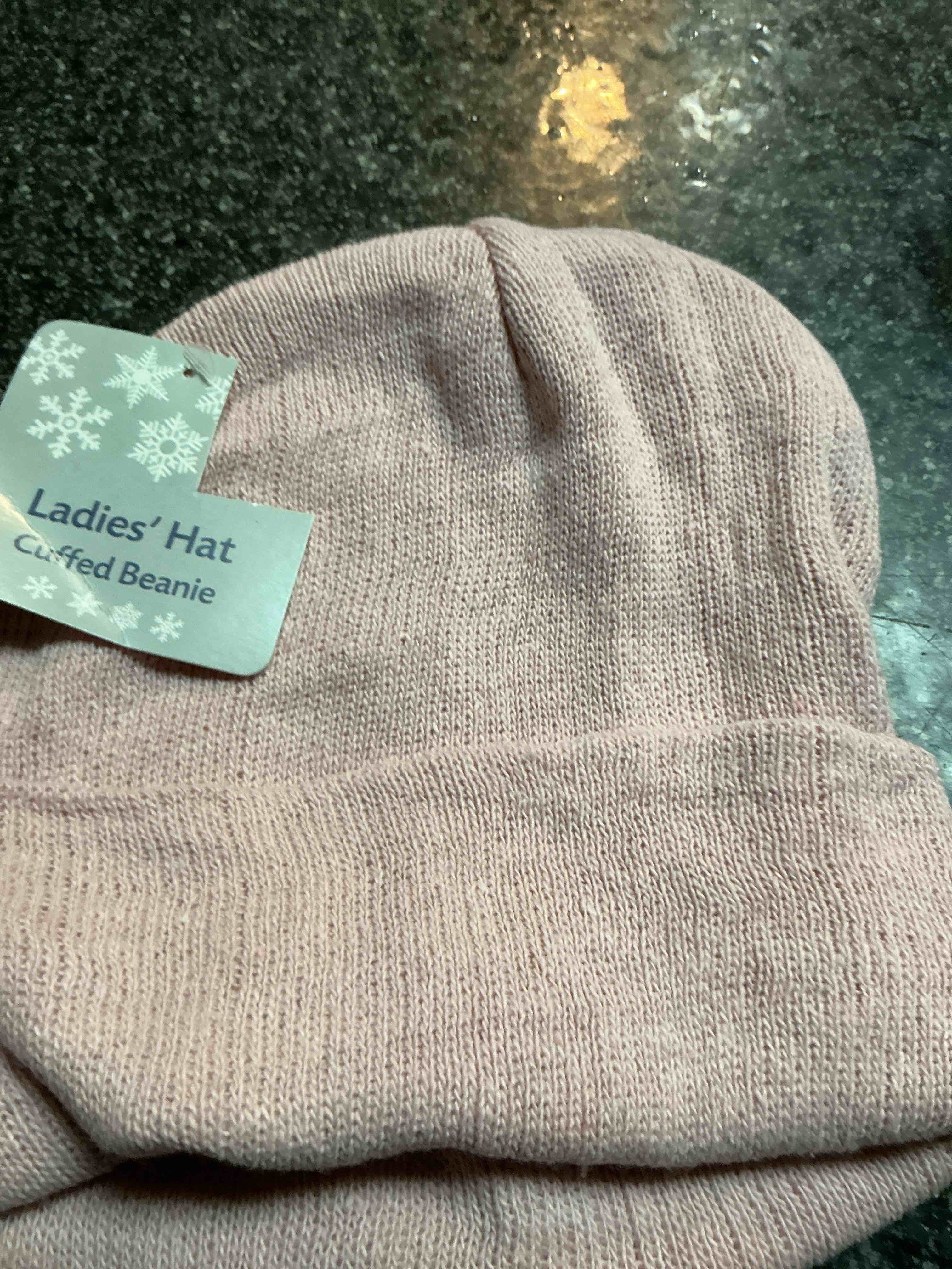 Ladies Hat Cuffed Beanie Pink
