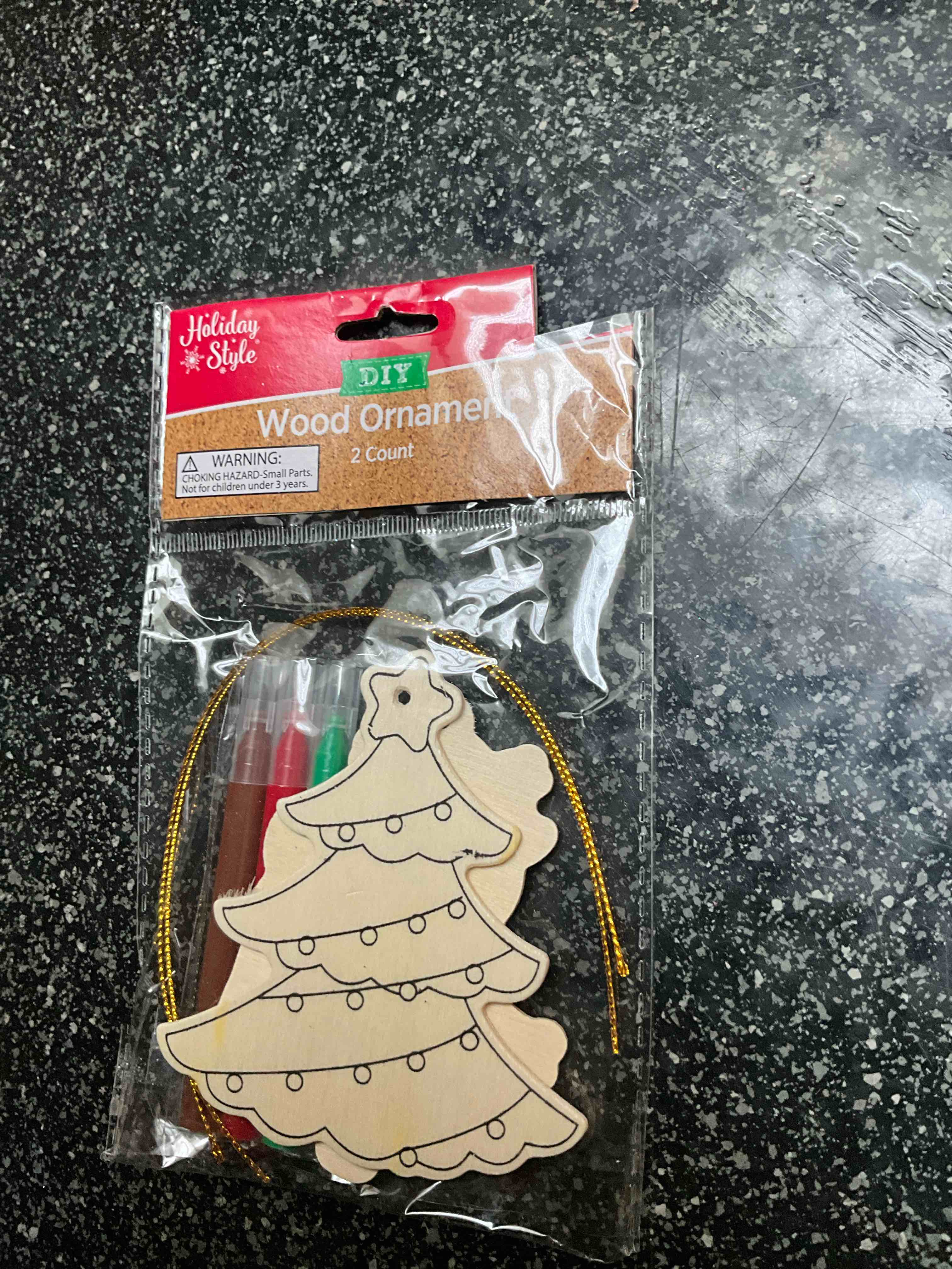 Holiday Style - DIY - Wood Ornaments - 2 count