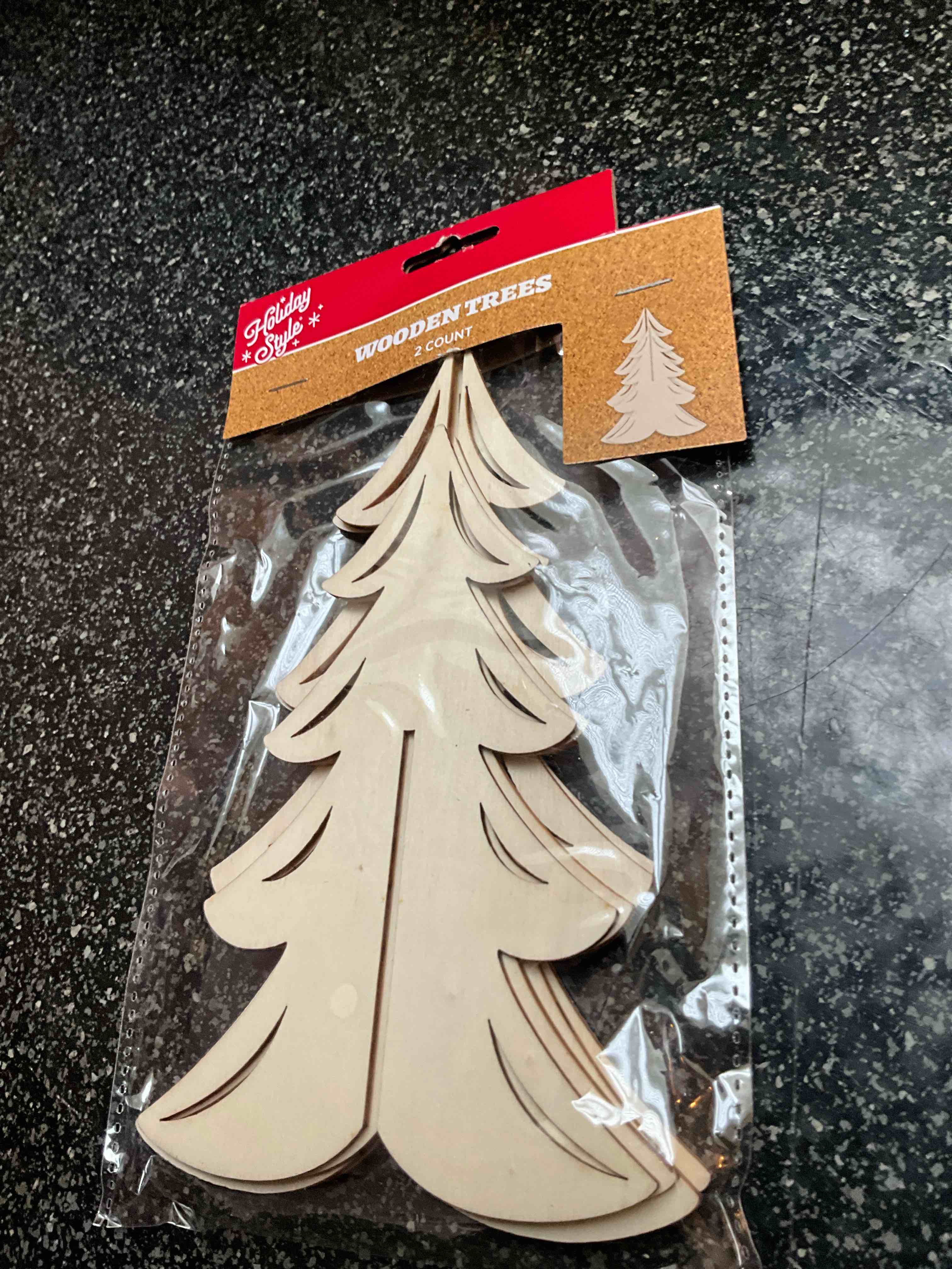 Holiday Style - Wooden Trees - 2 count