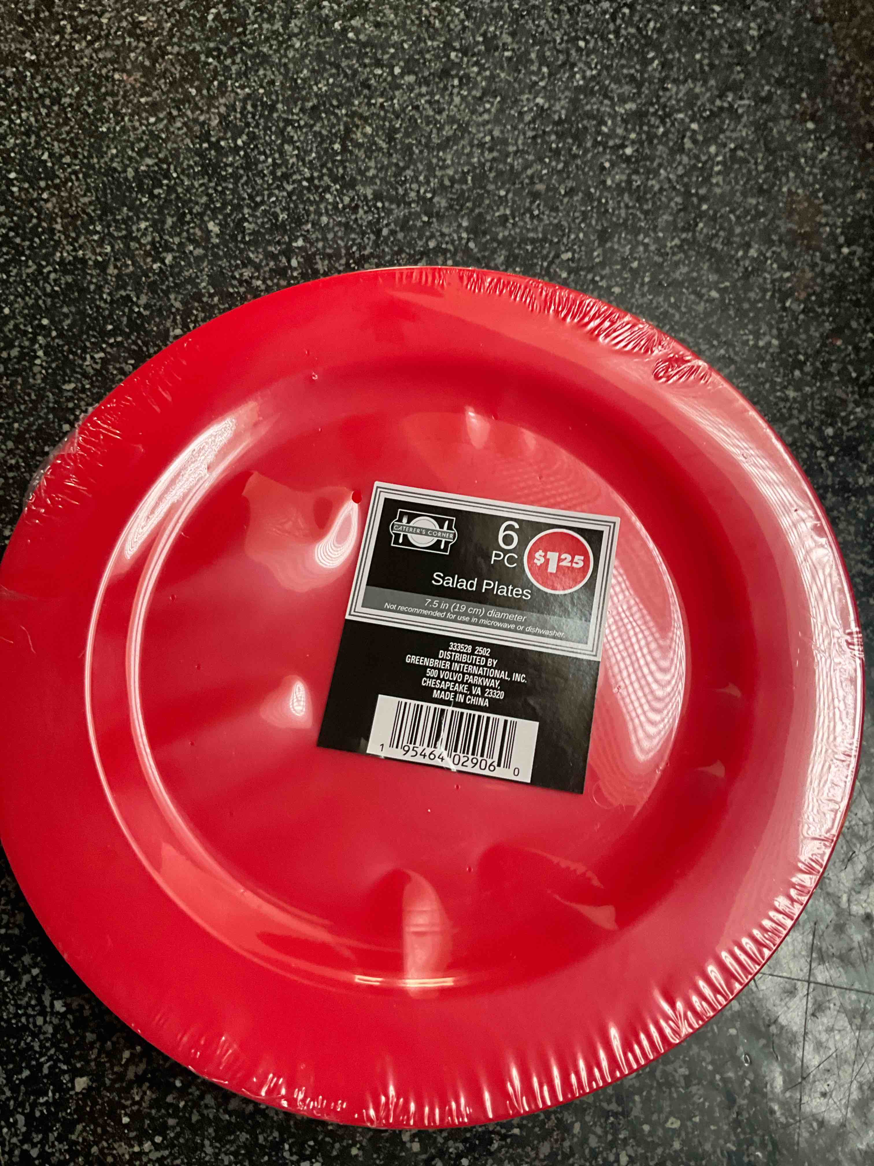 Salad/Dessert Plates - 6pc - Red - 7.5in