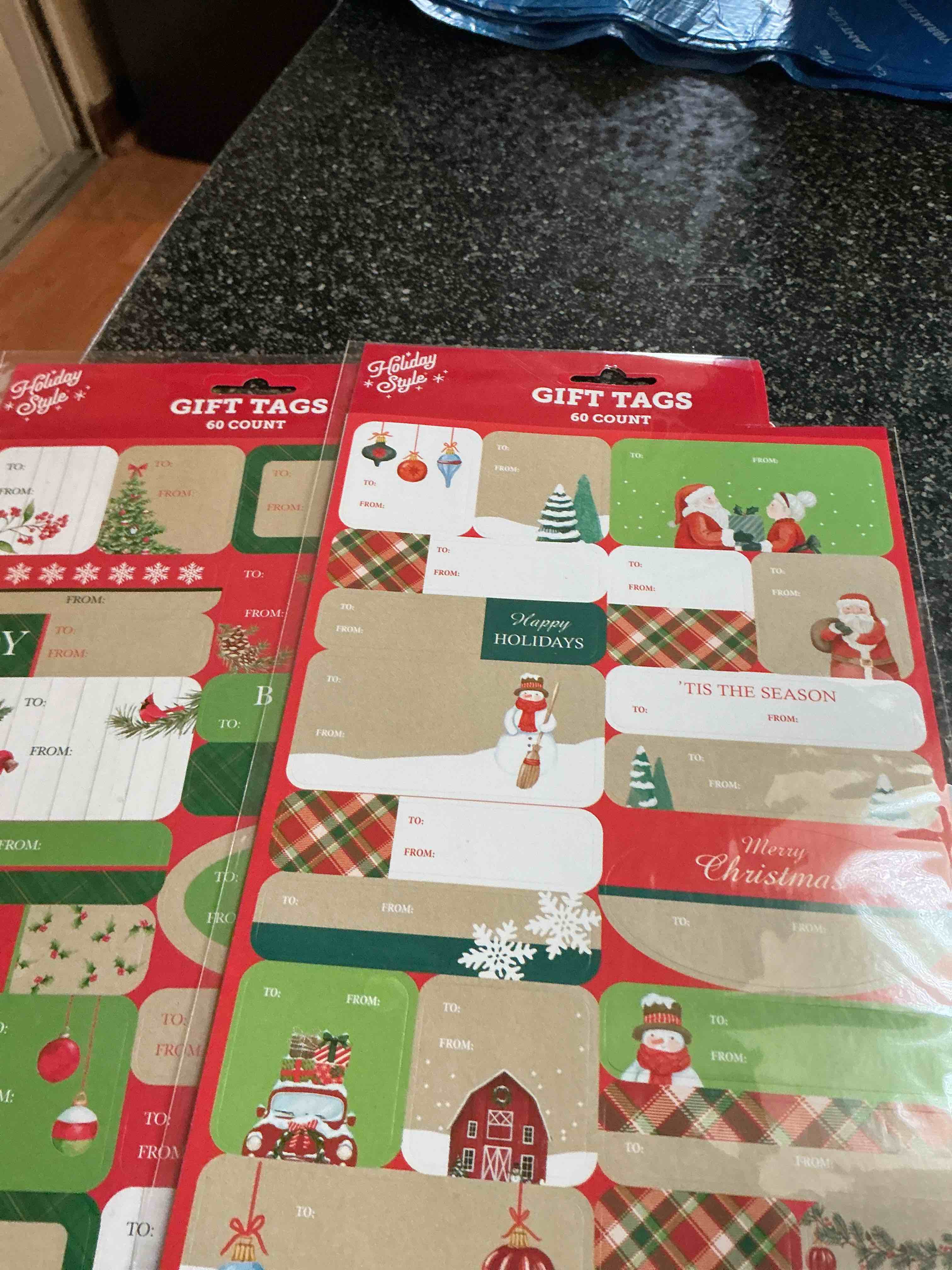 holiday style 60 count gift tags 