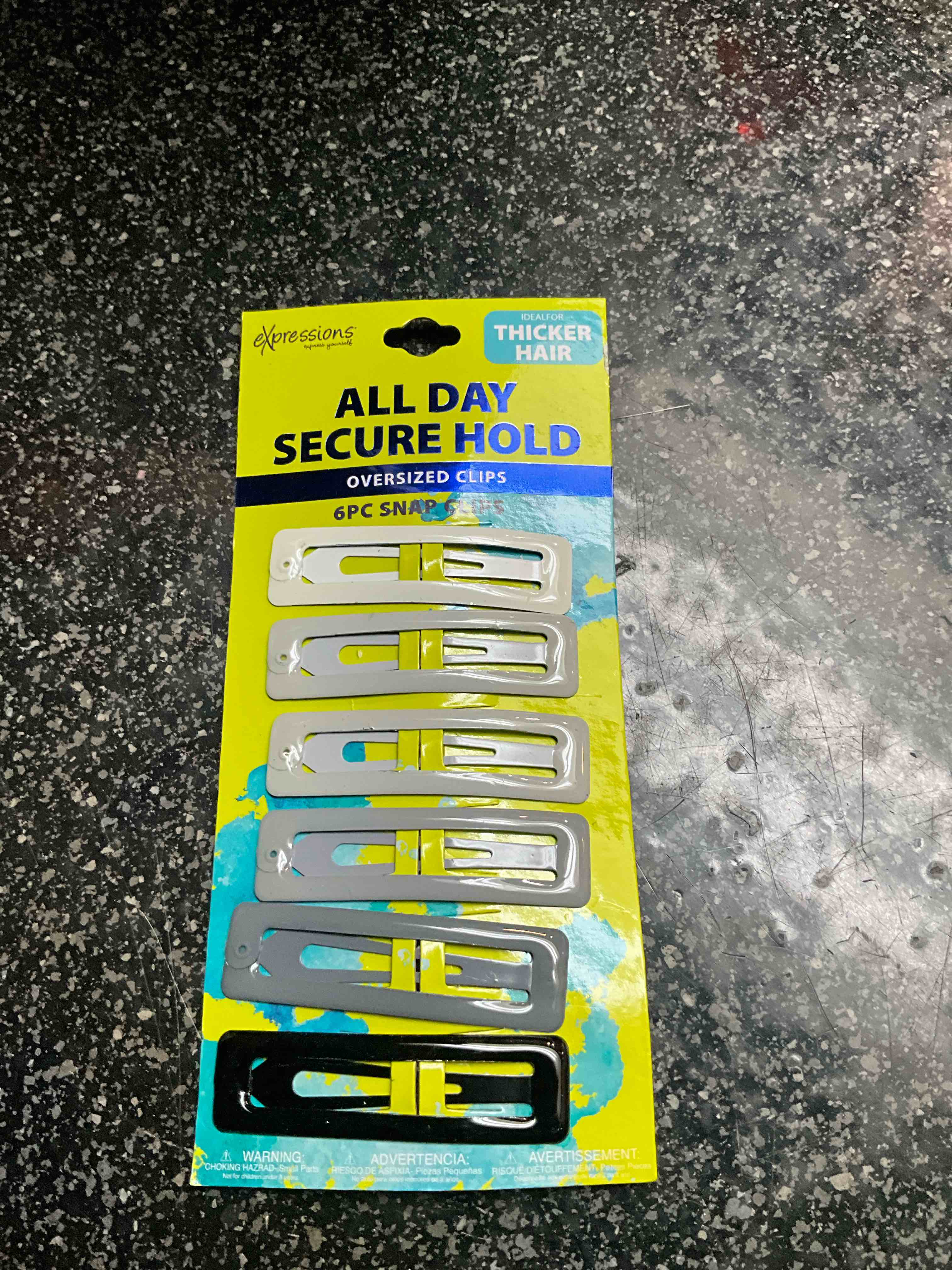 Expressions - All Day Secure Hold - 6pc Oversized Snap Clips