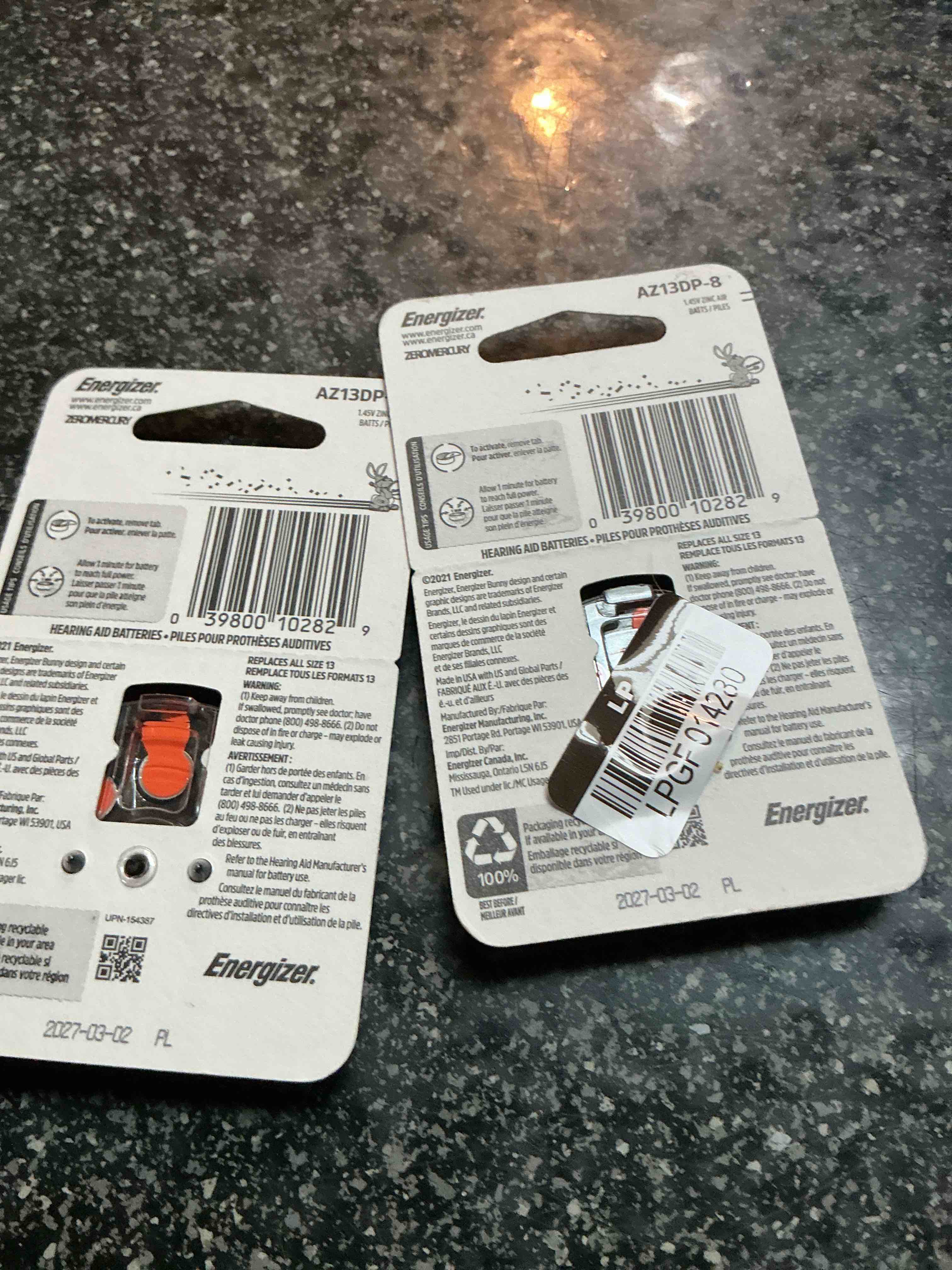 Energizer Hearing Aid Batteries Size 13, Orange Tab (8 Battery Count)