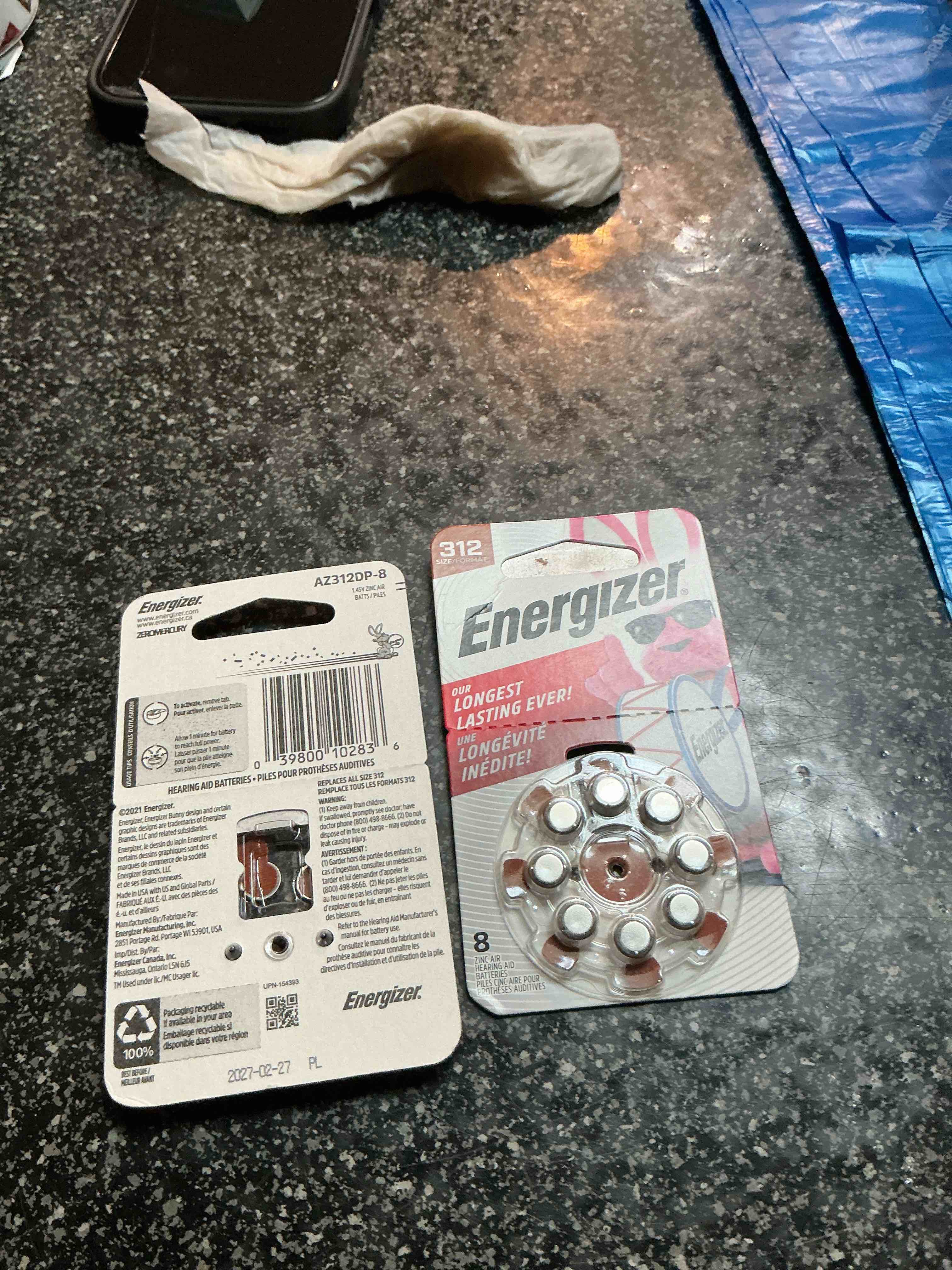 Energizer Hearing Aid Batteries Size 312, Brown Tab, 8 Pack