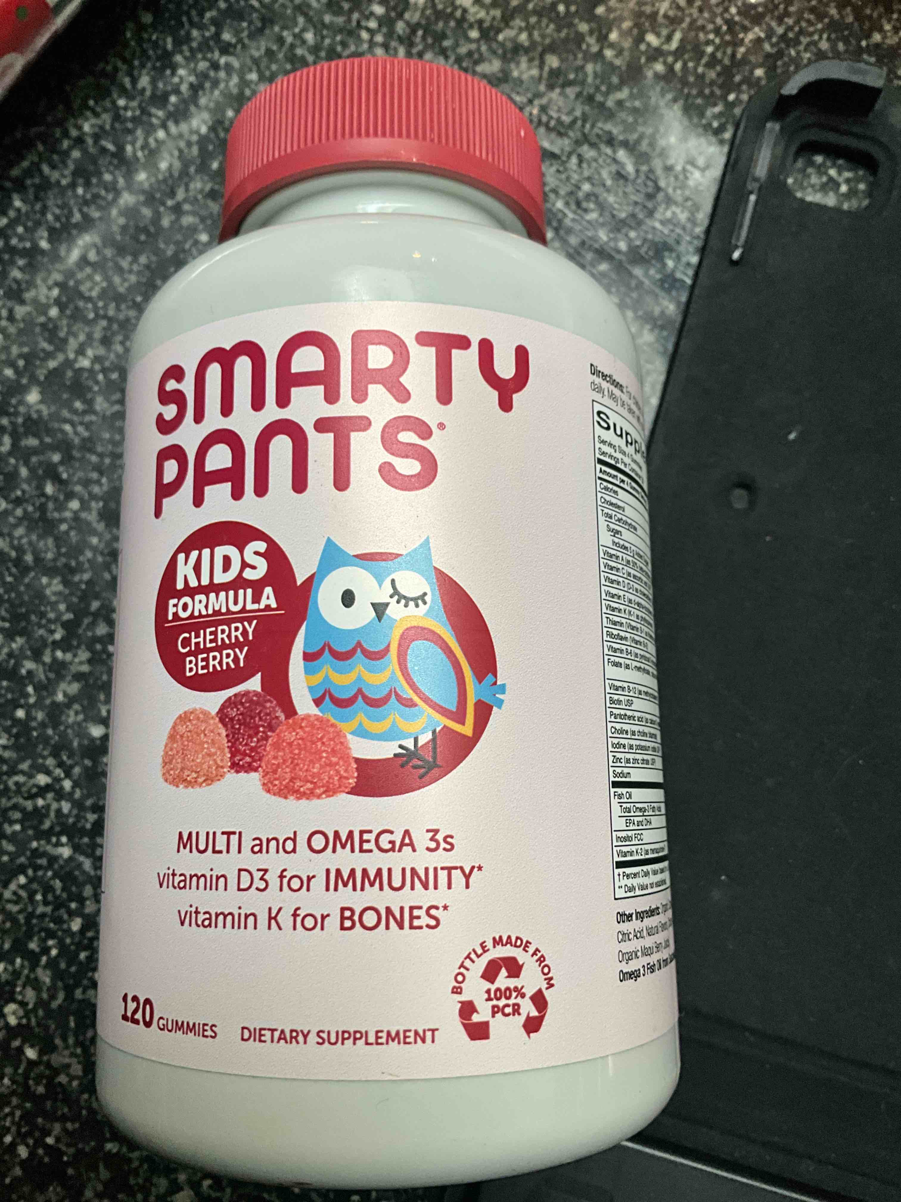 SmartyPants Kids Multivitamin Gummies: Omega 3 Fish Oil (EPA/DHA), Vitamin D3, C, Vitamin B12, B6, A, K & Zinc for Immune Support, Biotin, Grape, Cherry & Berry Flavors, 120 Count (30 Day Supply)